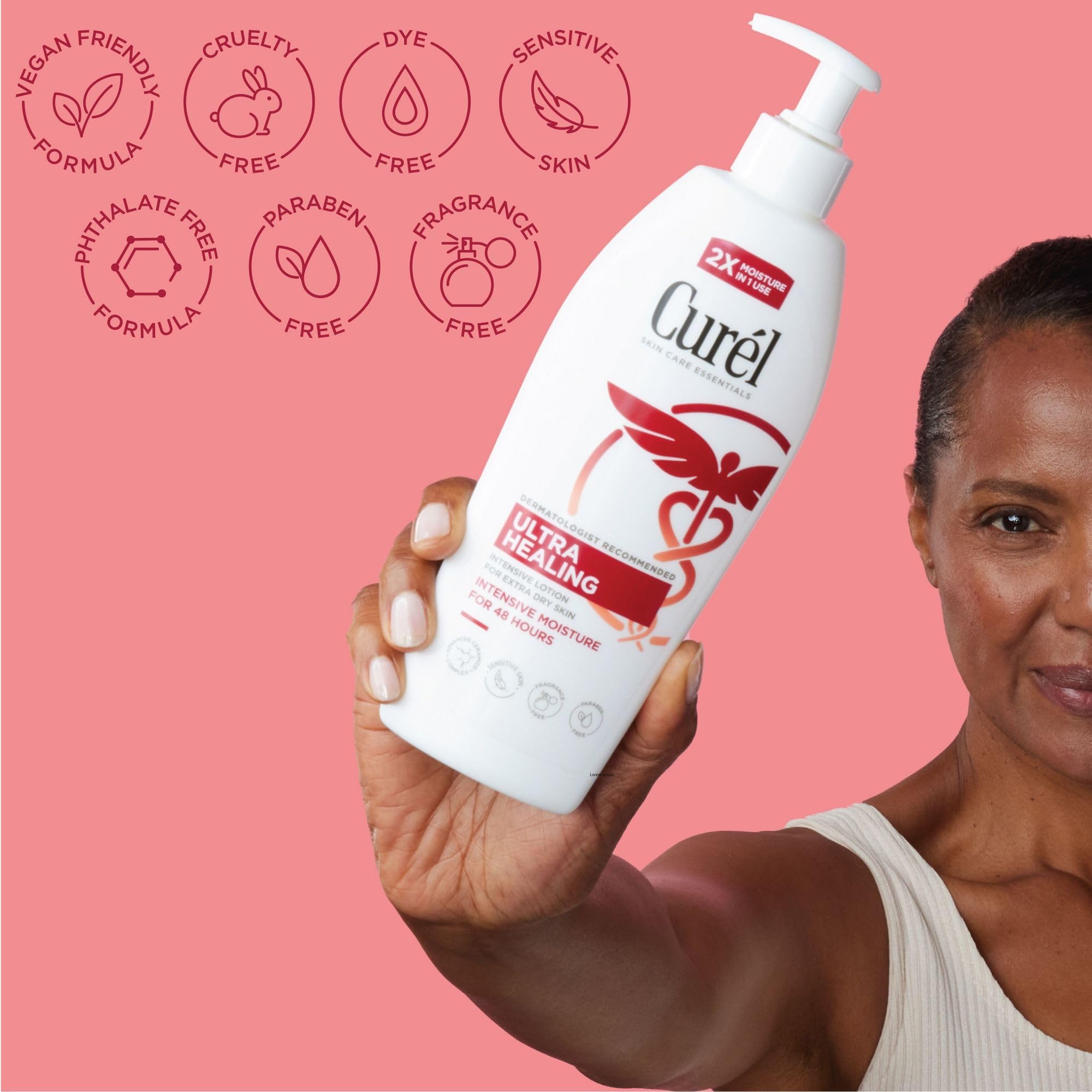 Curel Ultra Healing Intensive Fragrance-Free Lotion For Extra-Dry Skin, Dermatologist Recommended, Ideal for Sensitive Skin