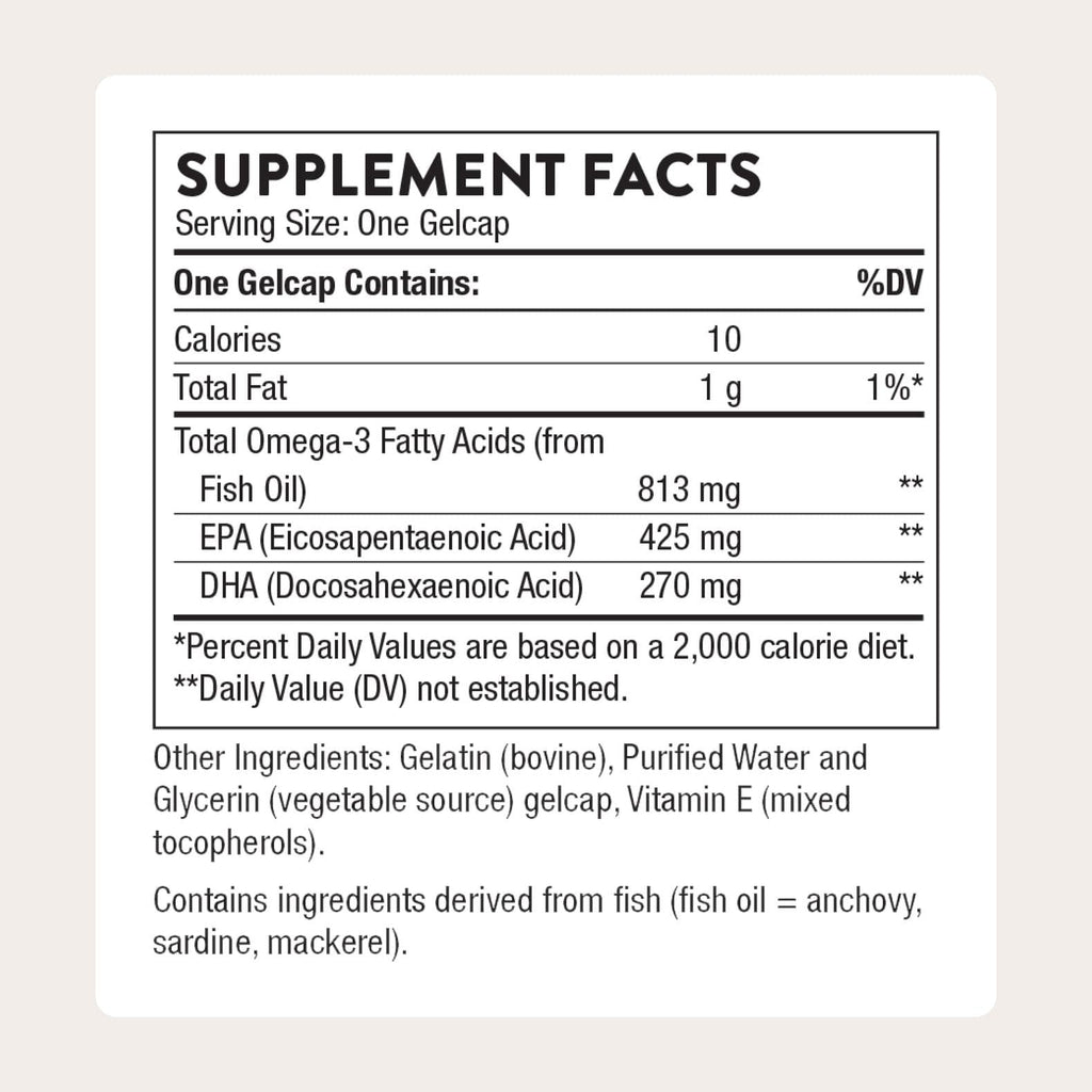 THORNE - Super EPA - Omega-3 Fish Oil Supplement with EPA & DHA from Sustainably Sourced Fish - Supports Brain, Skin, Joint & Heart Health* - Third-Party Certified