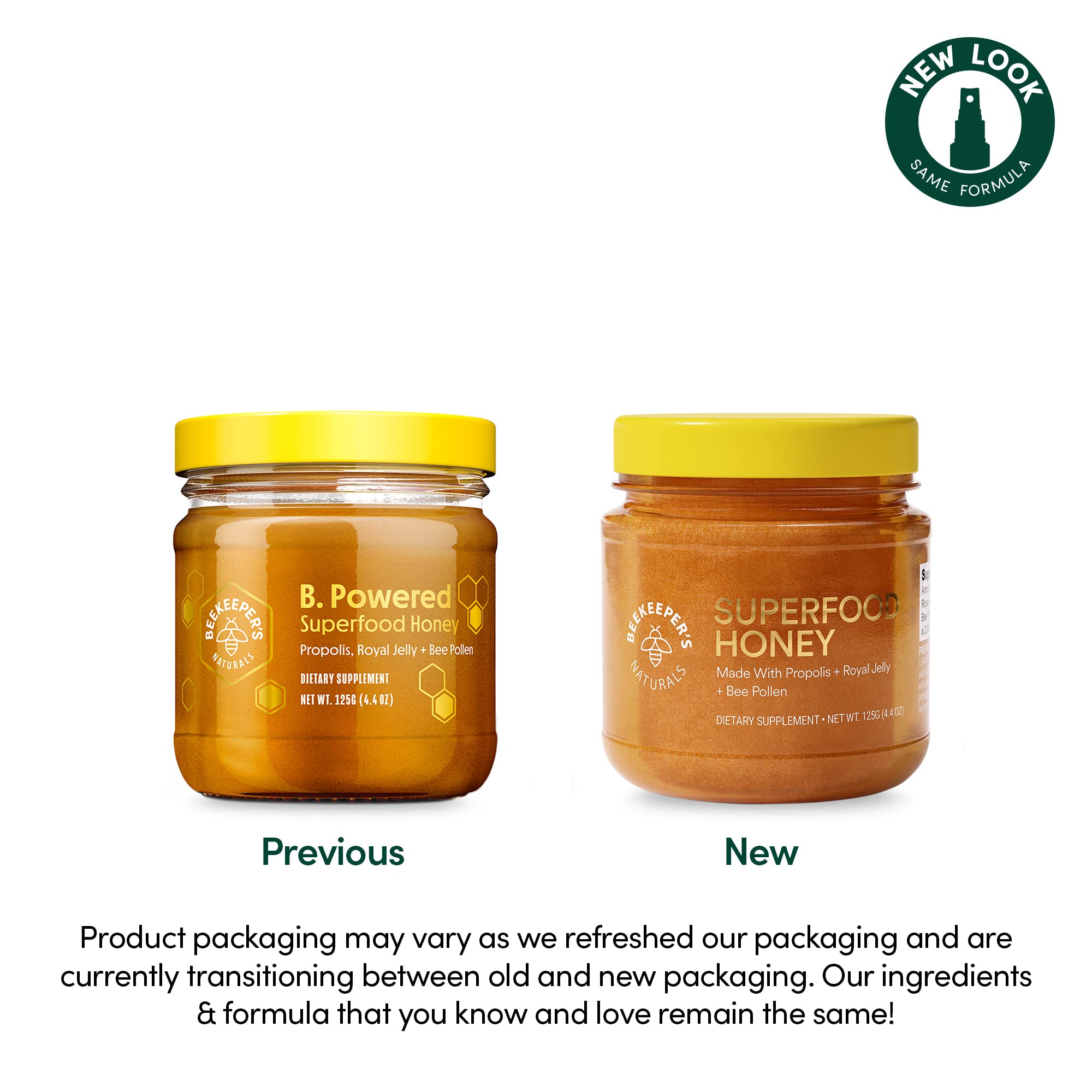 Superfood Honey by Beekeeper's Naturals - Bee Pollen, Royal Jelly, Propolis, Honey - Natural Energy, Immune Support
