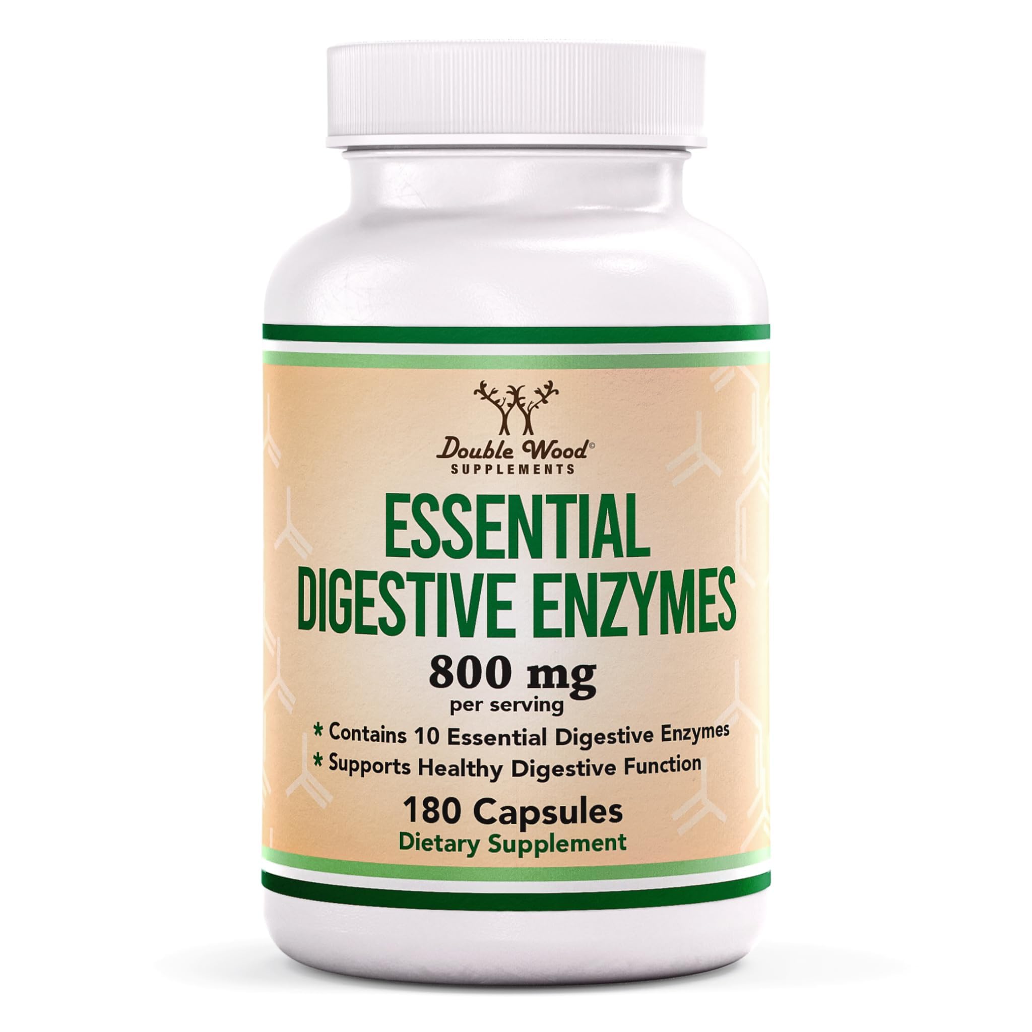 Digestive Enzymes - 800mg Blend of All 10 Most Essential Digestive and Pancreatic Enzymes (Amylase, Lipase, Bromelain, Lactase, Papain, Protease
