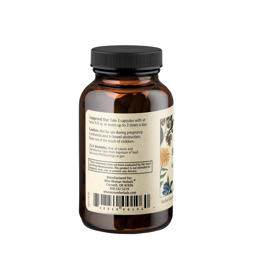 Wise Woman Herbals – Fiber Flow Capsules 120 Count – Supports Healthy Digestive Function, Gut Health, Bowel Health and Regularity