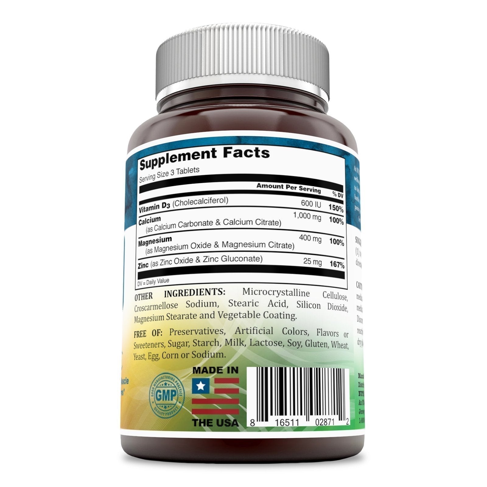 Nutri Essentials Calcium Magnesium Zinc + Vitamin D3 Tablets- Promotes Strong Bones & Teeth, Support Nerve & Muscle Function* (300 Count) Nutri Essentials Au supplements