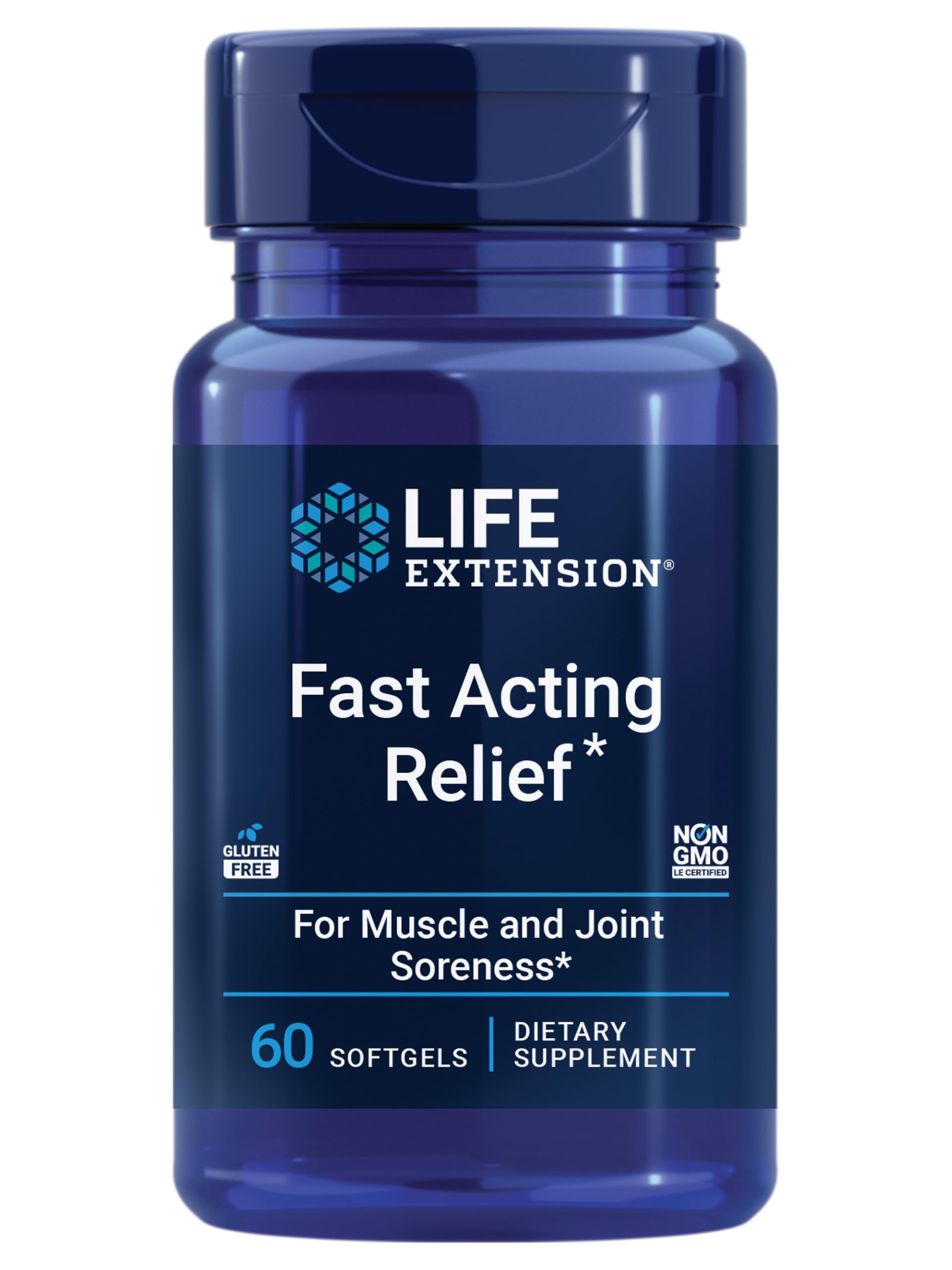 Life Extension Fast Acting Relief, Black Sesame Seeds, Turmeric, Boswellia, Joint Support Supplement, Quick Relief for discomfort in Bones, Joints & Muscles, Gluten-Free, Non-GMO, 60 softgels Life Extension Au supplements