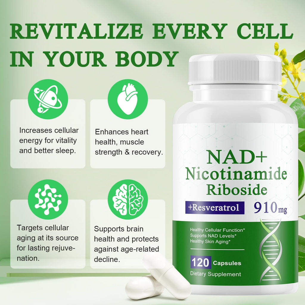 Xaarty NAD Supplement, 910MG Liposomal NAD for Women & Men, Nicotinamide Riboside, Resveratrol, Quercetin, NAD Resveratrol Supplement for Anti-Aging, 120 Capsules Xaarty Au supplements