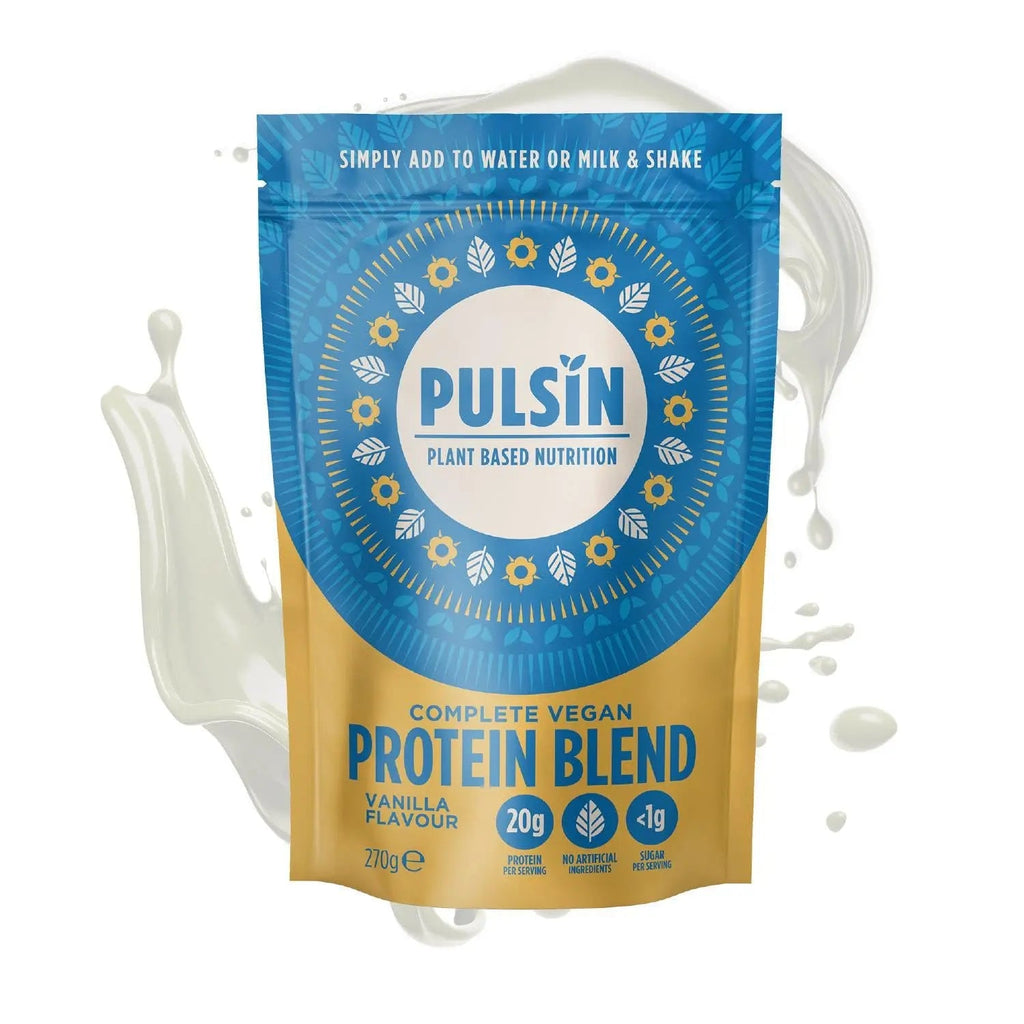 Pulsin plant based nutrition,Complete vegan protein blend,Vanilla flavour 270 g Pulsin Au supplements