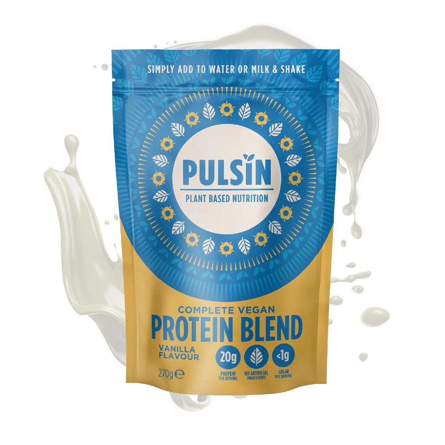 Pulsin plant based nutrition,Complete vegan protein blend,Vanilla flavour 270 g Pulsin Au supplements