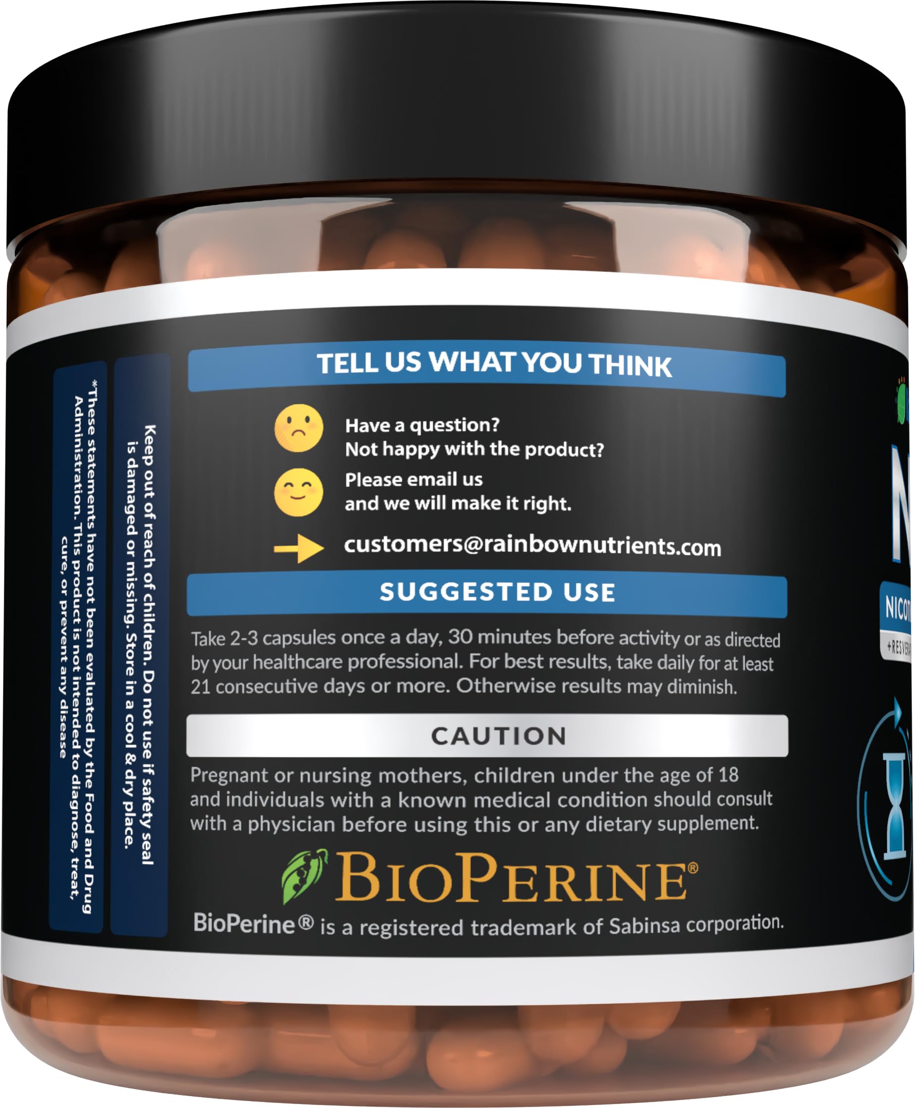 2010 MG NAD+ Supplement- Nicotinamide Riboside, Resveratrol, Quercetin & BioPerine® (High Absorption)- Natural NAD Booster for Anti-Aging, Cellular Energy, Skin- For Women & Men- 90 V Capsules Rainbow Nutrients, LLC Au supplements