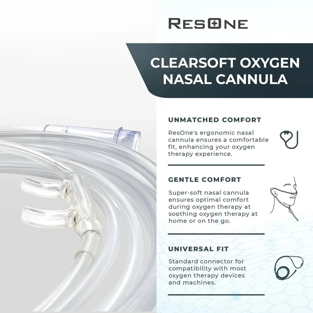 ResOne Soft Nasal Cannula 5-Pack - Oxygen Cannula, Curved Prongs, 4Ft Crush-Resistant Tubing ResOne Au supplements