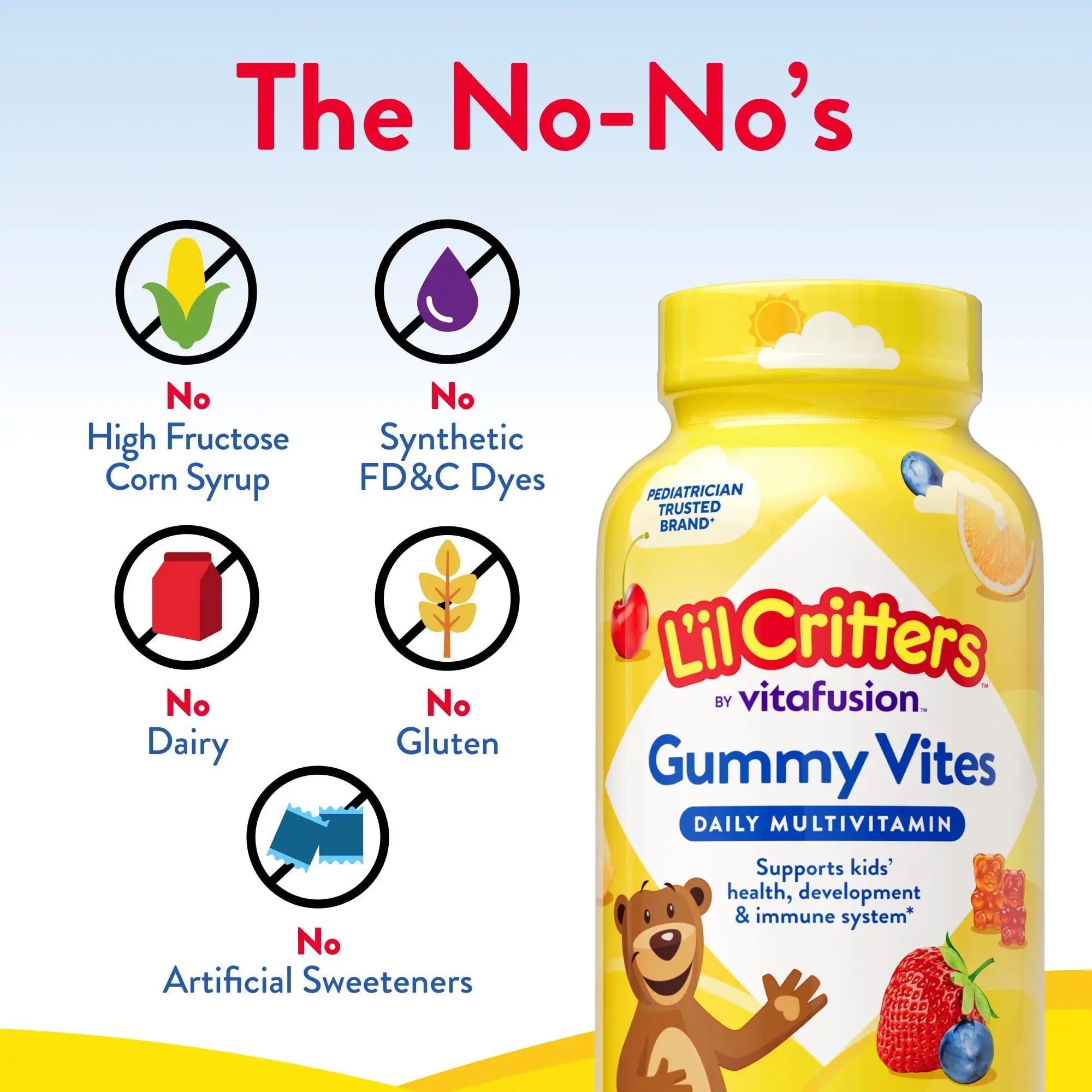 L'il Critters Gummy Vites Daily Kids Multivitamins Assorted Fruit Flavors for Ages 2+ Toddlers & Kids, Gummy Vitamin with Vitamin C and D Lil Critters Au supplements