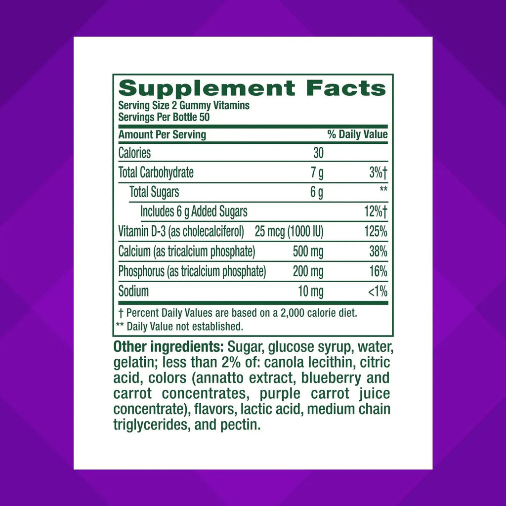 vitafusion Chewable Calcium Gummy Vitamins for Bone and Teeth Support, Calcium Gummies, Fruit and Cream Flavor, 100 Count, 50 Day Supply Vitafusion Au supplements