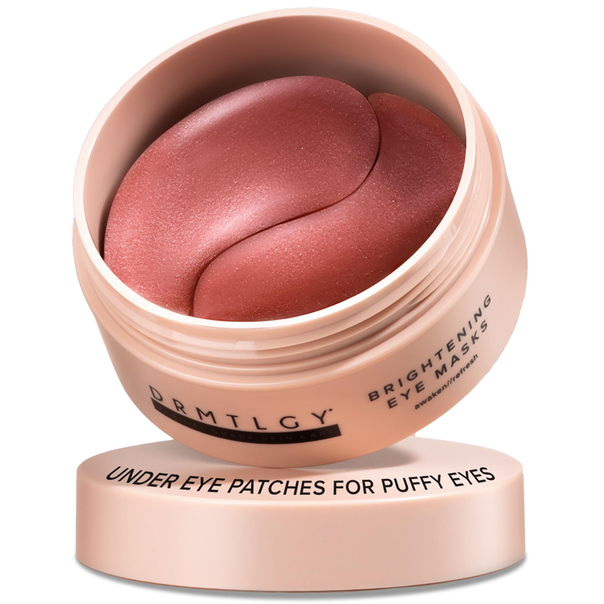 DRMTLGY Brightening Eye Masks – Biodegradable Hydrogel Under Eye Patches with Caffeine, Peptides, Hyaluronic Acid & Niacinamide