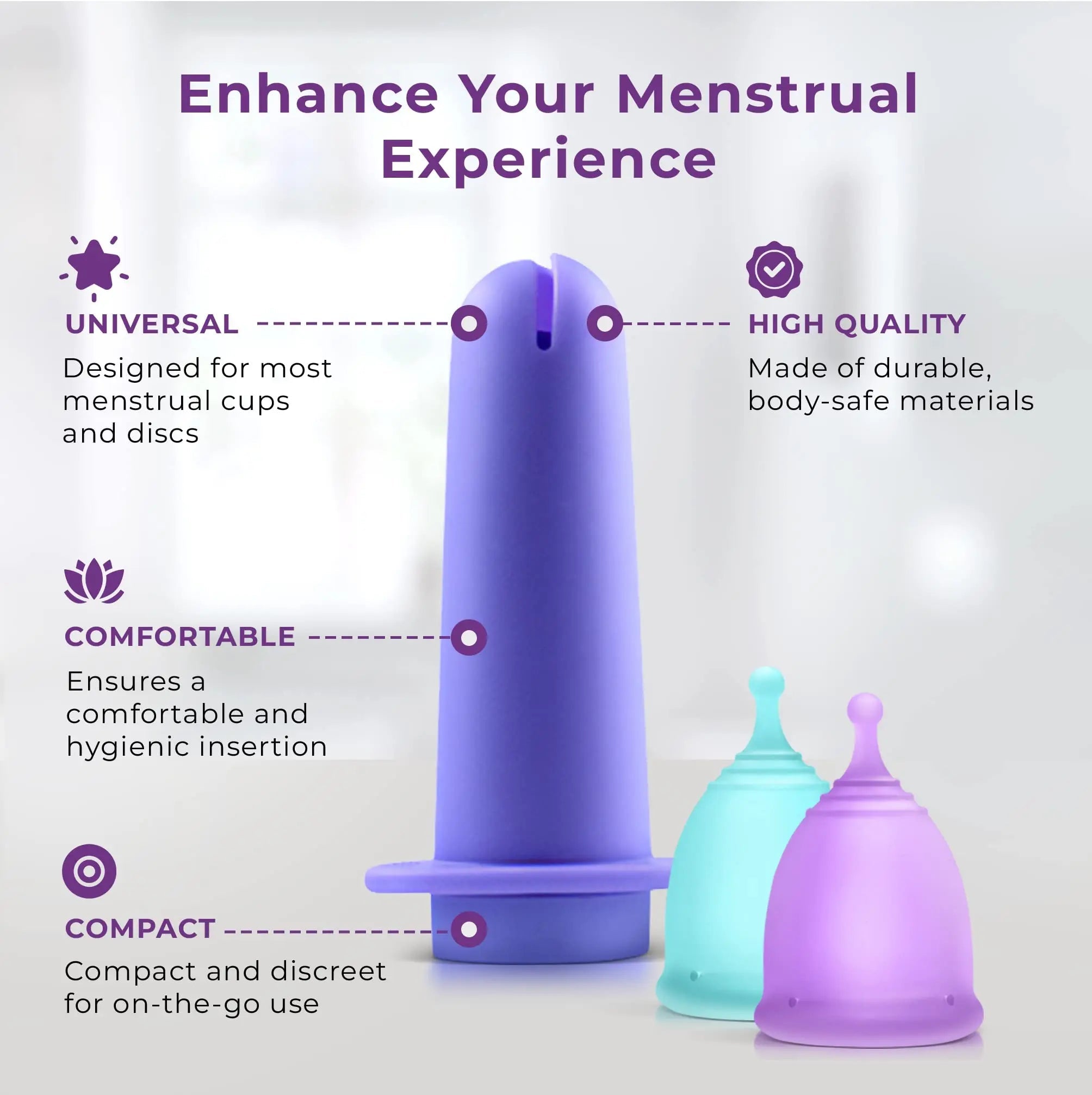 Ecoblossom Menstrual Cup Applicator Tool - Comfortable & Easy Insertion - Compatible EcoBlossom Au supplements