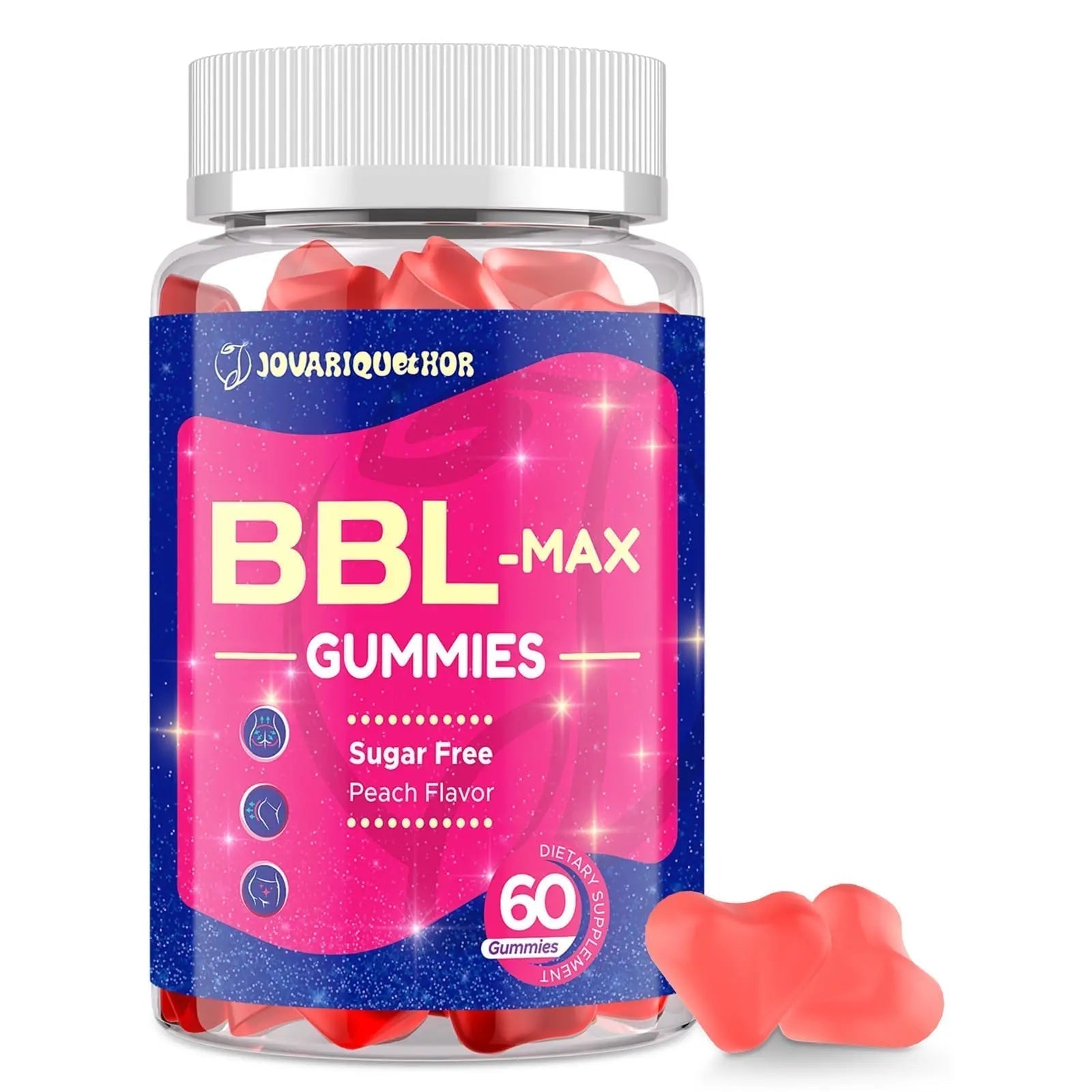 Jovariquethor Booty Gummies for Women - BBL Gummies with Multivitamins and Herbal Extracts - Peach Flavor - 60 Count Jovariquethor Au supplements