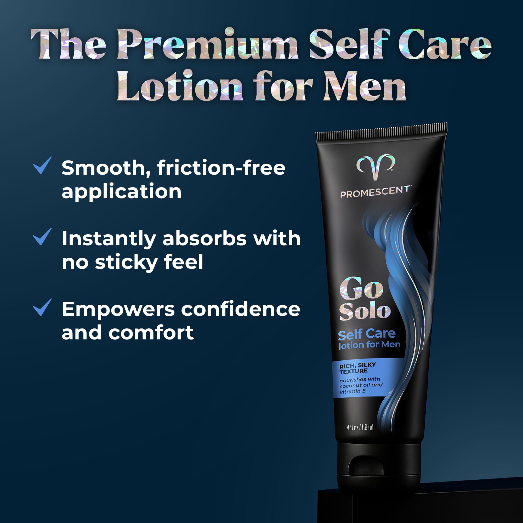 Promescent Go Solo Lotion for Men, Natural Unscented Moisturizing Ingredients with Coconut Oil and Sweet Almond Oil, Creamy Natural Texture, Fast-Absorbing, Made in the USA, 4 fl oz Promescent Au supplements