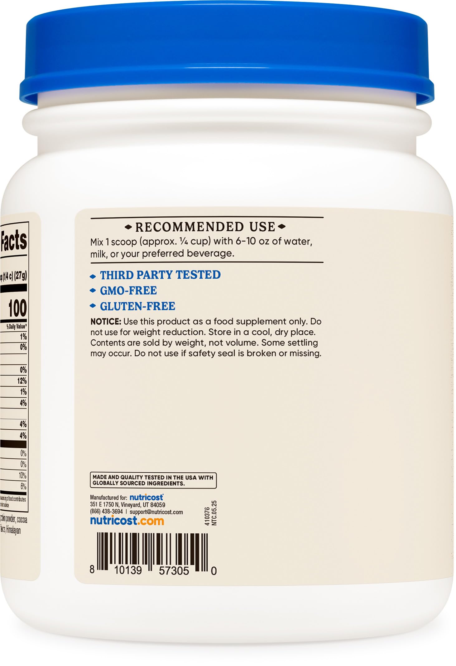 Nutricost Beef Bone Broth Protein Powder Chocolate (20 Servings) - Gluten-Free, GMO-Free