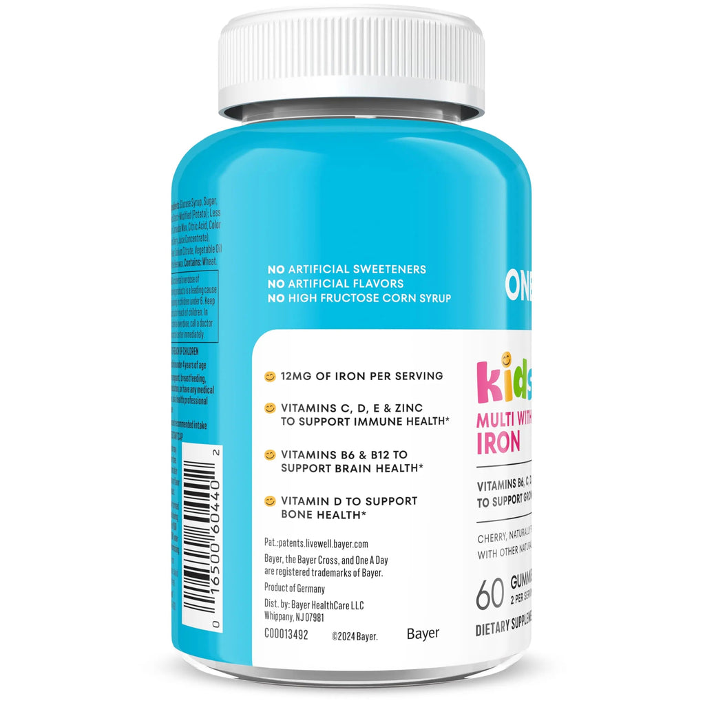 One A Day Kids Multivitamin with Iron Gummy, Vitamin D, Vitamin C, E, Zinc for Immune Support, Gummy Vitamins, Kids Multivitamin Gummies with Iron ONE A DAY Au supplements