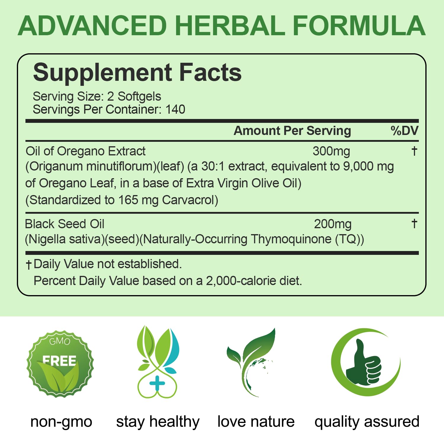 BEWORD Oil of Oregano with Black Seed Oil, 280 Softgels, 9000mg Per Serving – 2-in-1 Oregano Supplement for Immune Health with High Carvacrol & Thymoquinone | Plant-Based, Non-GMO