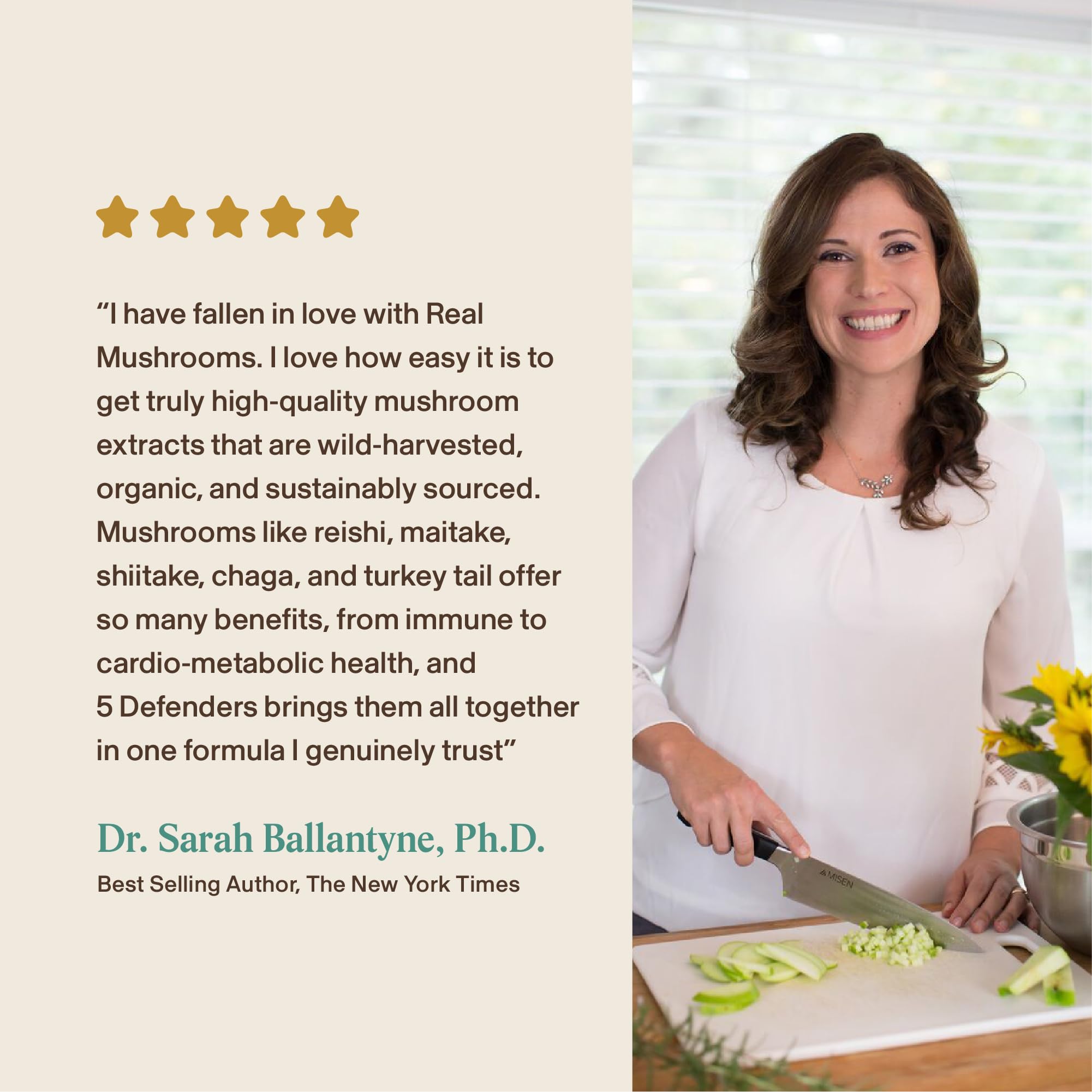 Real Mushrooms 5 Defenders - Adaptogenic Mushrooms Complex with Chaga, Reishi, Turkey Tail, Maitake & Shiitake for Wellness Support