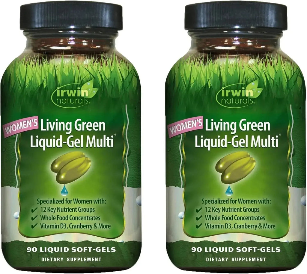 Irwin Naturals Women's Living Green Liquid-Gel Multi - 120 Liquid Softgels, Pack of 2 - Includes 70 Essential Nutrients, Vitamins & Minerals Irwin Naturals Au supplements