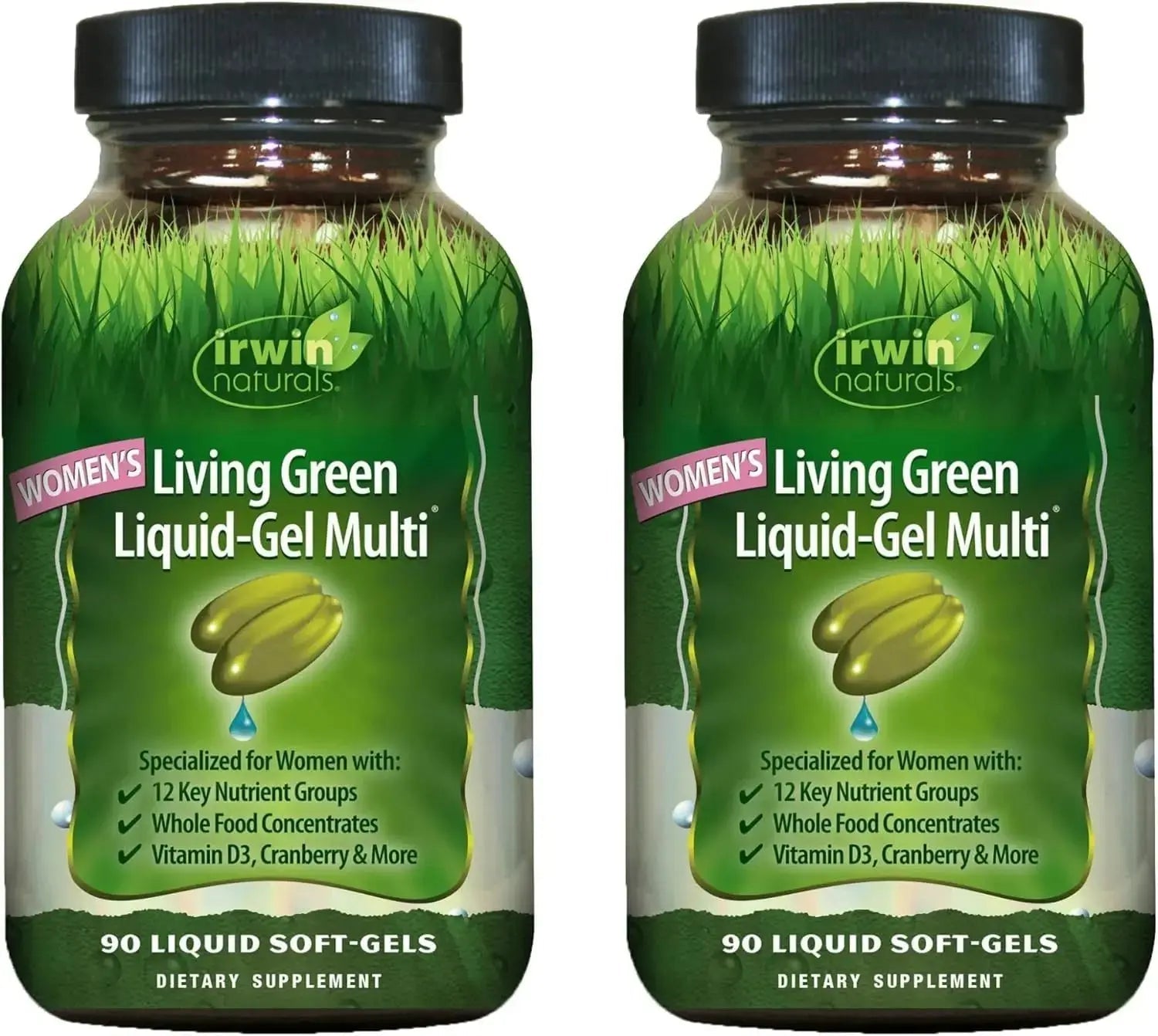 Irwin Naturals Women's Living Green Liquid-Gel Multi - 120 Liquid Softgels, Pack of 2 - Includes 70 Essential Nutrients, Vitamins & Minerals Irwin Naturals Au supplements