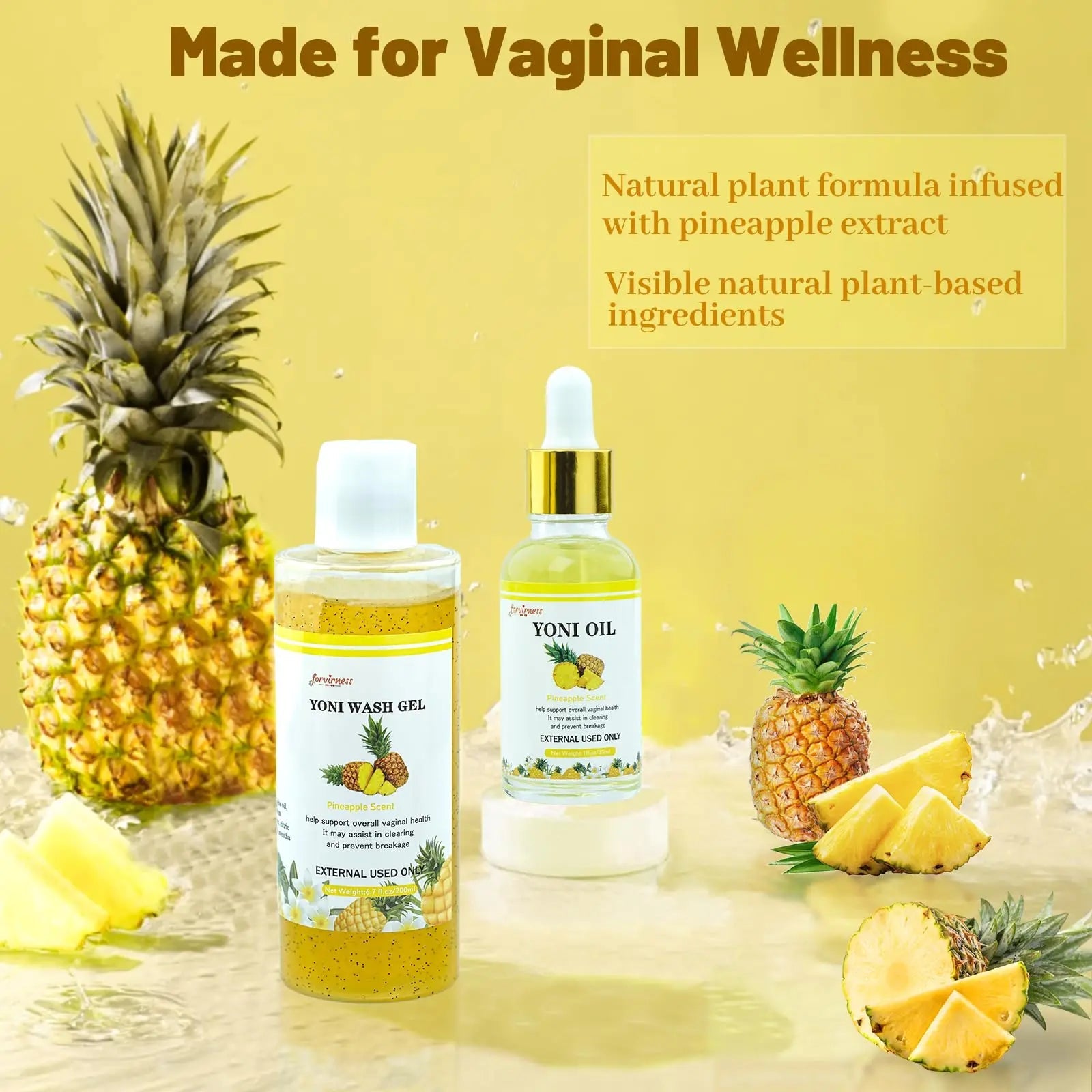forvirness Natural Yoni Wash Yoni Oil Set, Cleanse - Remove Odor - ph Balance Feminine Wash forvirness Au supplements