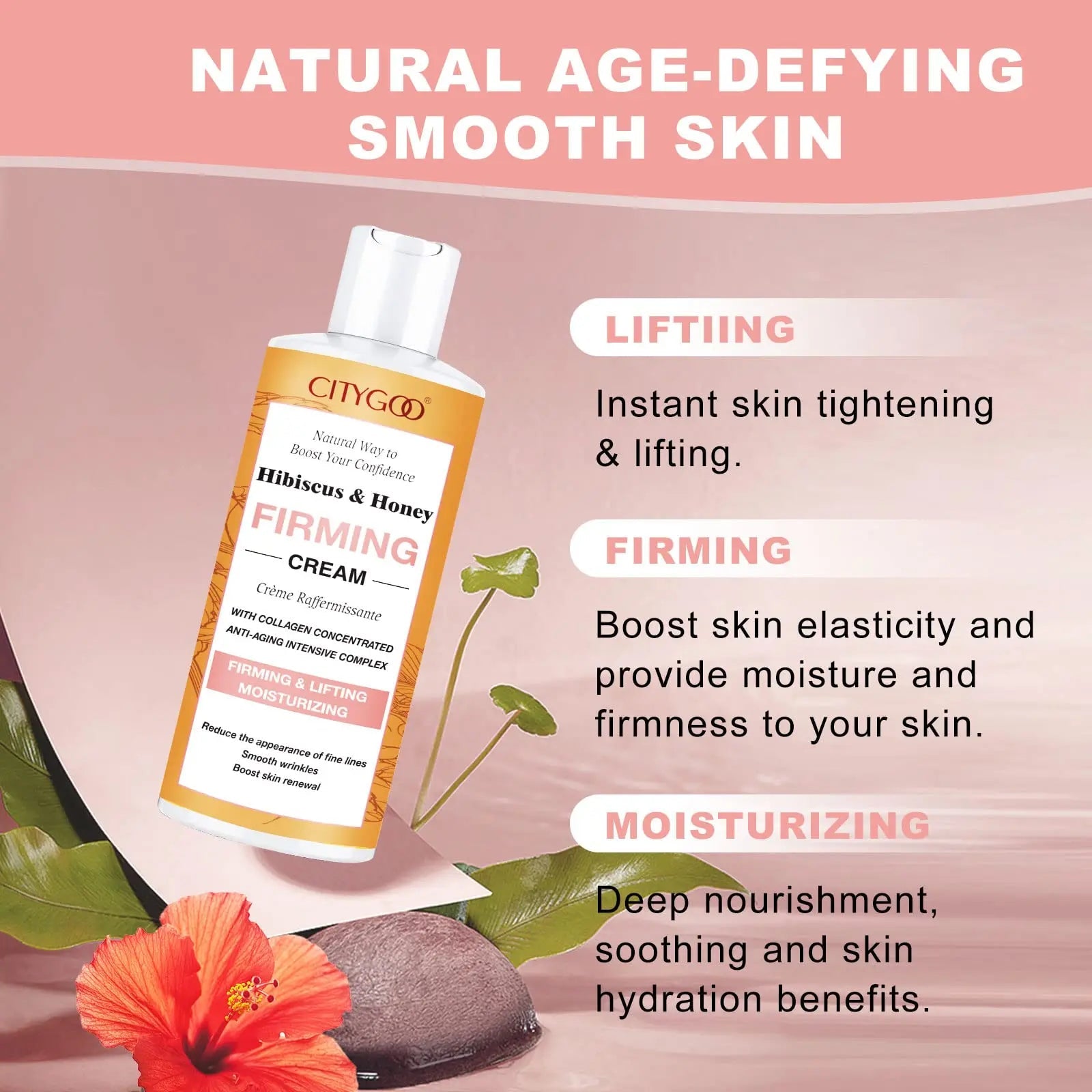 Hibiscus and Honey Firming Cream, Skin Tightening Lotion, Reduces the Look of Neck Lines CITYGOO Au supplements