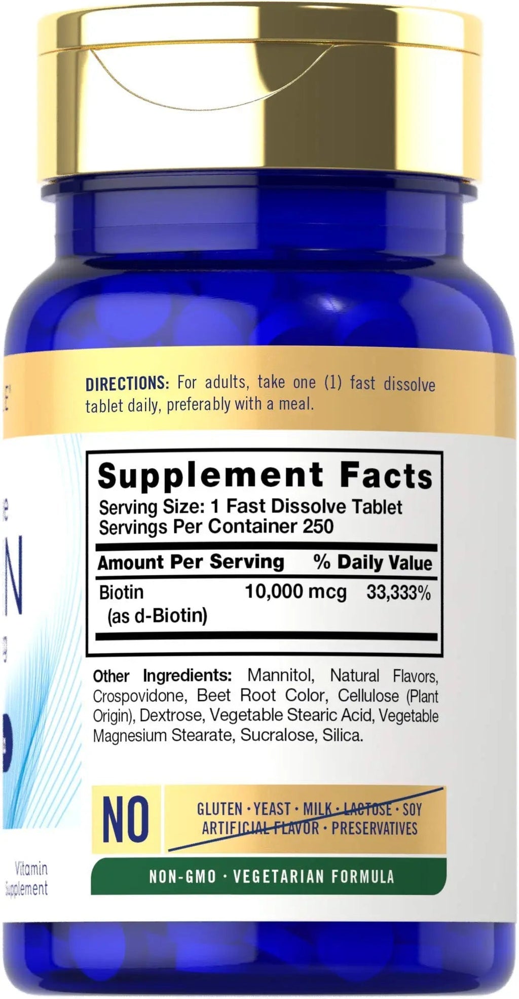 Carlyle Biotin 10000mcg | 250 Fast Dissolve Tablets | Max Strength | Vegetarian, Non-GMO, Gluten Free Supplement Carlyle Au supplements