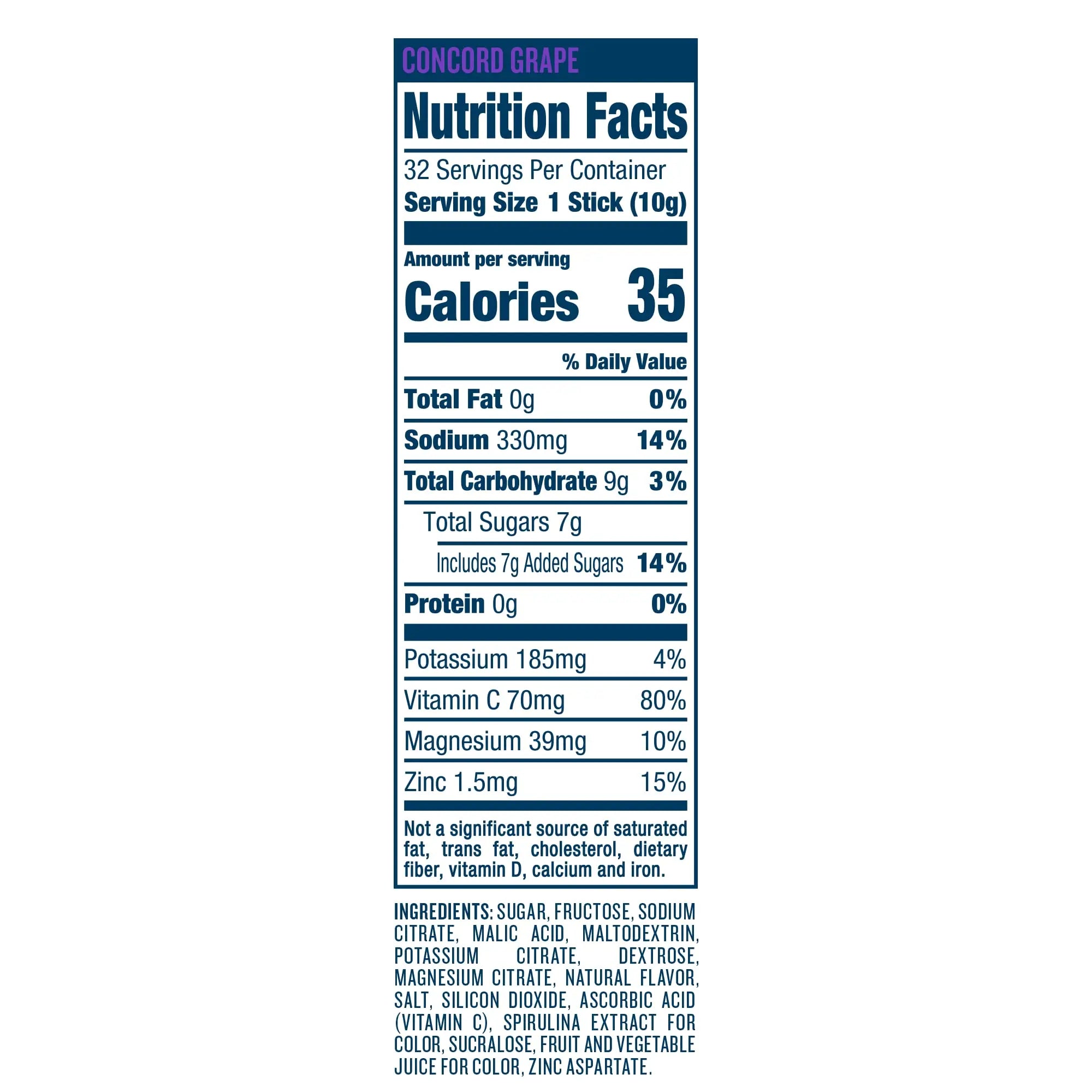 DripDrop Hydration - Electrolyte Powder Packets - Concord Grape - 32 Count DripDrop Au supplements