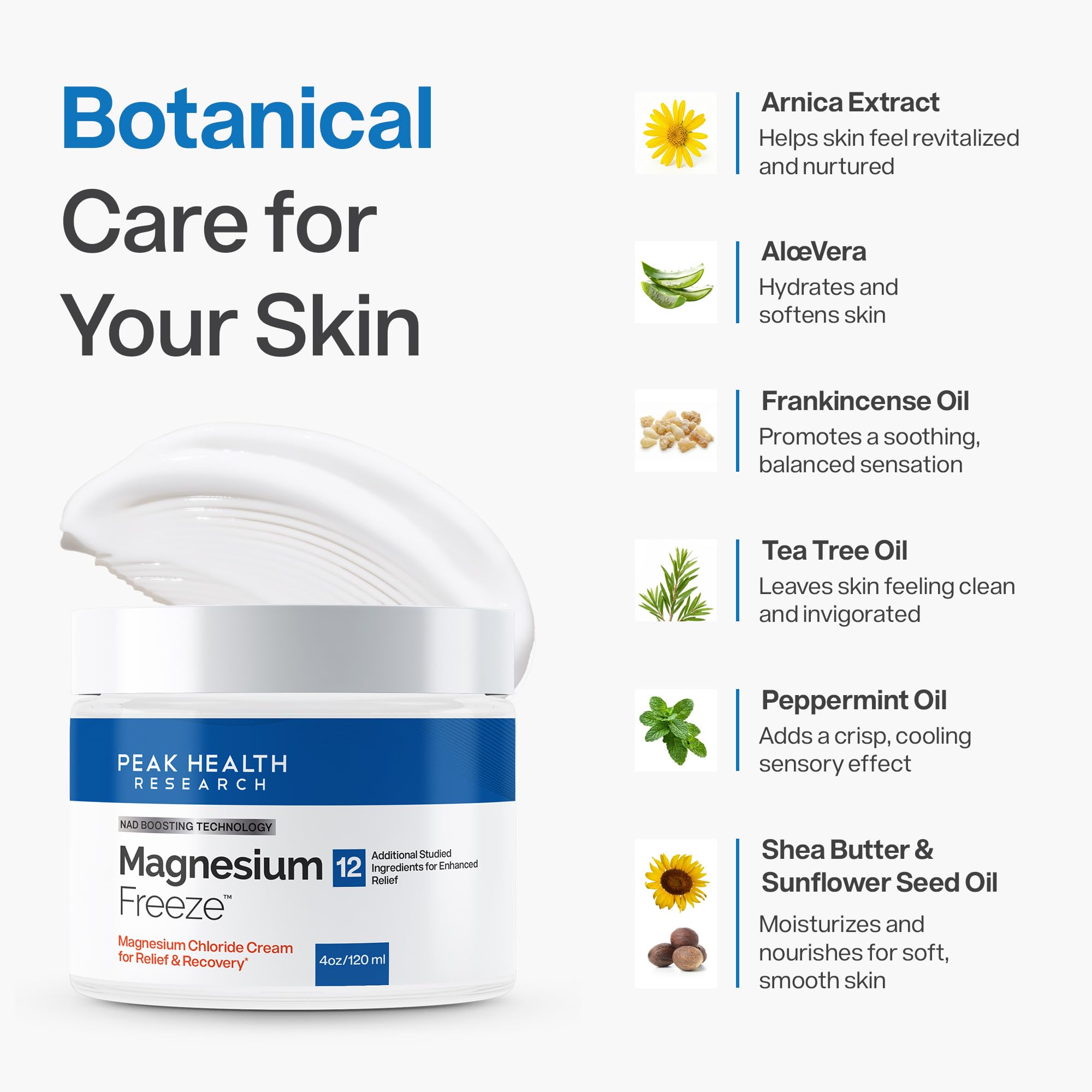 Magnesium Freeze - Topical Magnesium Cream with Niacinamide for Joints, Low Back, Sciatic Nerve, Knee, Hip, & Foot - Fast Acting Cooling Formula - Lightweight, Non-Greasy - 4oz OsteoShield Au supplements