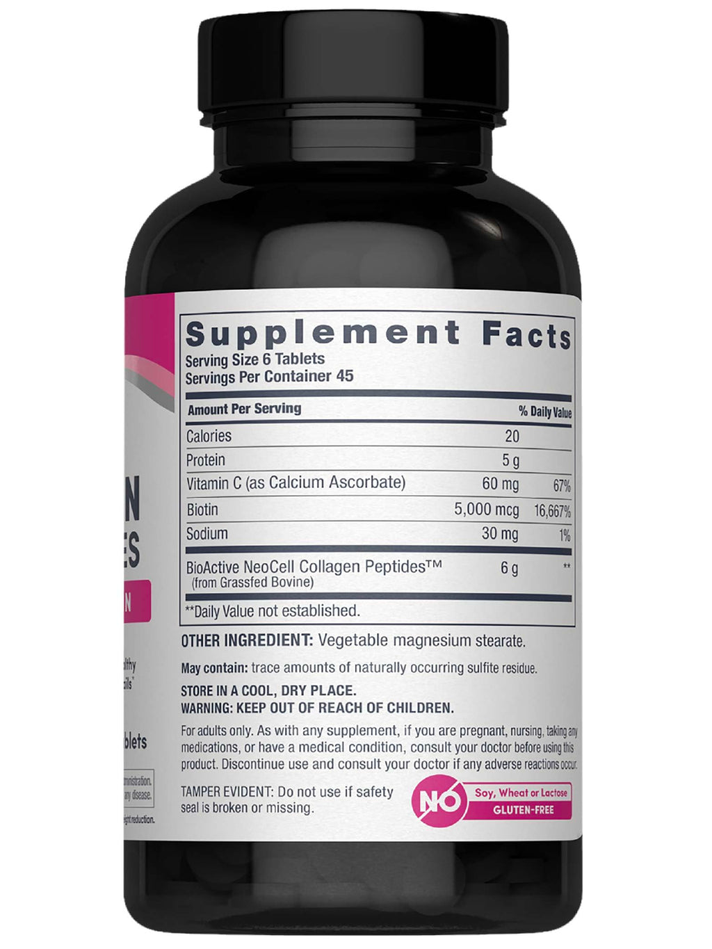 NeoCell Collagen Peptides Pills | 270 Caplets | with Vitamin C and Biotin | Grass Fed Bovine | Hair, Skin, & Nails | for Women and Men