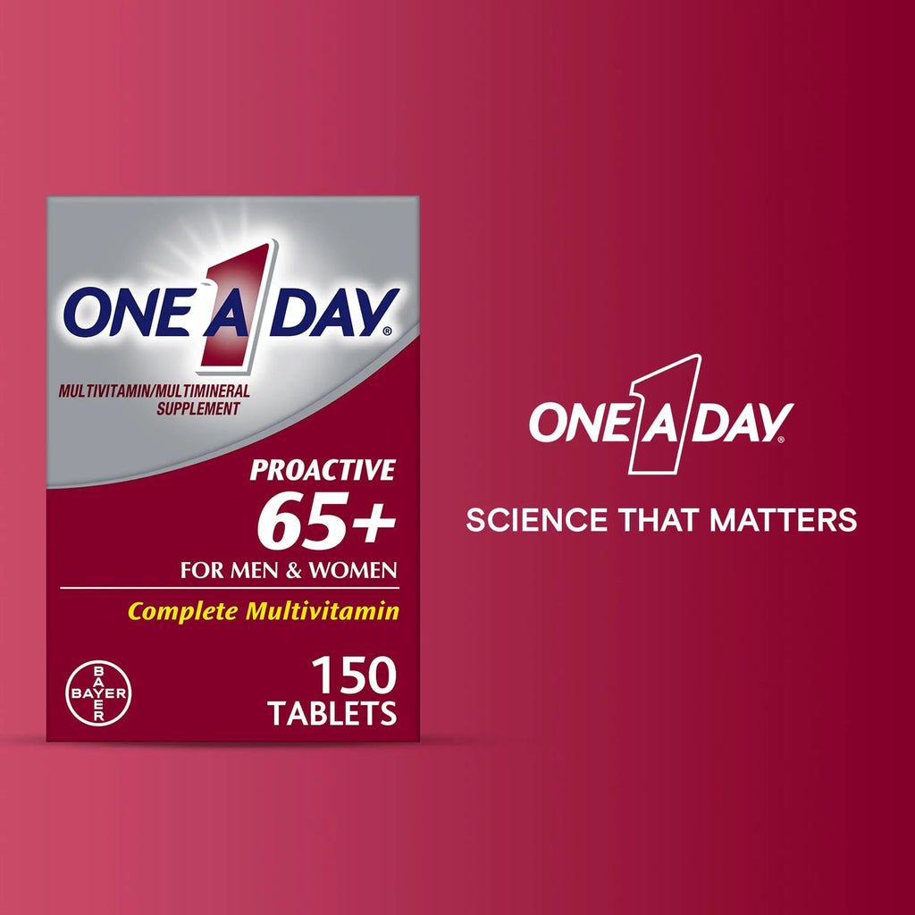 One A Day Proactive 65+, Mens & Womens Multivitamin, Supplement with Vitamin A, C, D, and Zinc to Support Bone Health & Cell Health, Calcium ONE A DAY Au supplements