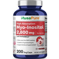 NusaPure Myo-Inositol - Suitable for Vegetarian/Vegan, Non - GMO - 2800mg, 200 Capsules NusaPure Au supplements