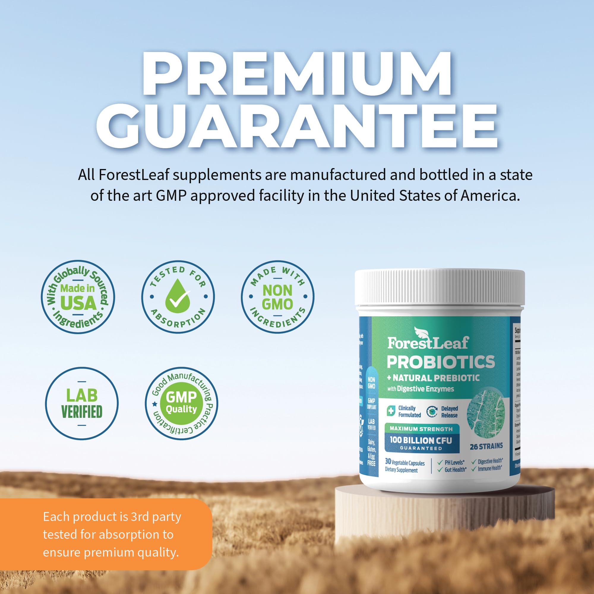 Probiotics for Men and Women, 100 Billion CFU, 26 Unique Strains, Men's and Women's Probiotic and Prebiotics Support Digestive Health, Gut Wellness, Energy,