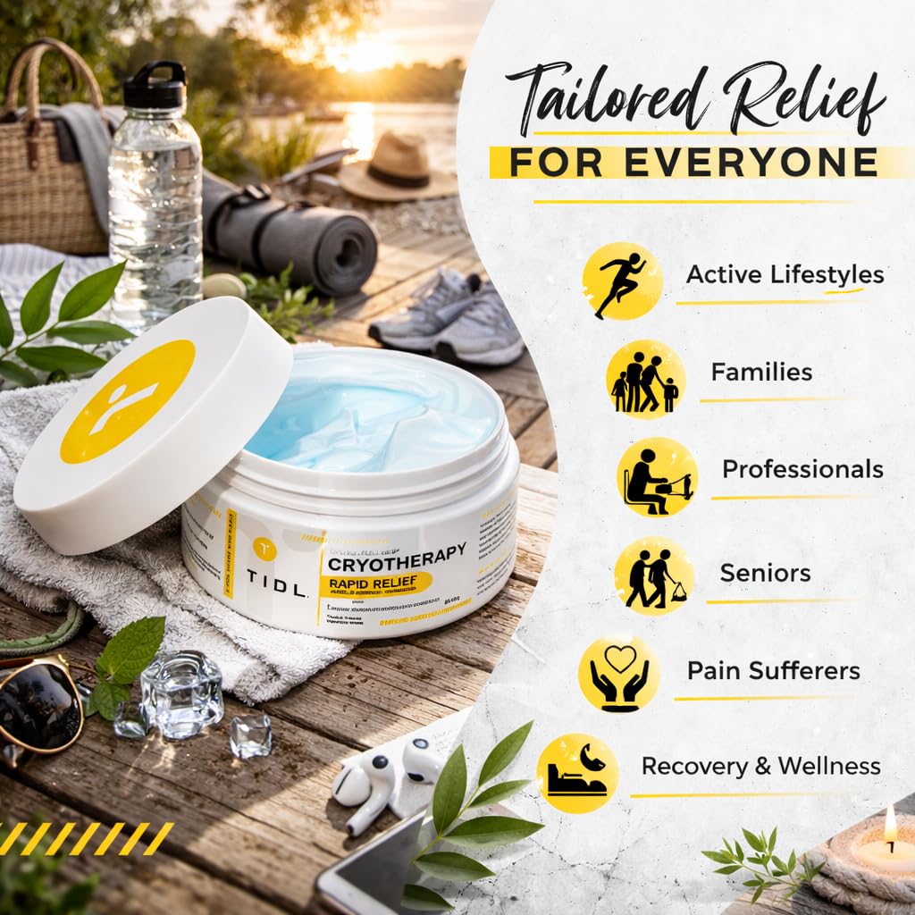 TIDL Cryotherapy Pain Relief Cream, 3 Oz, Targeted Neck Pain, Joint & Muscle Pain Relief with Organic, Plant-Based Menthol, Instant Cooling for Sport & Post Workout Full Body Recovery TIDL Au supplements