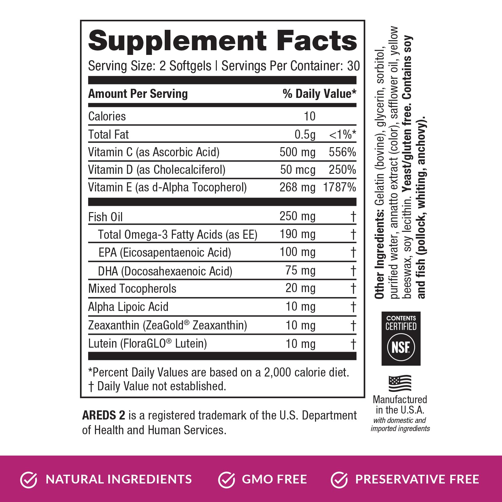EyePromise Macular Health Eye Vitamin - 60 Softgels, 30-Day Supply - Zinc-Free Eye Health Support with Zeaxanthin,