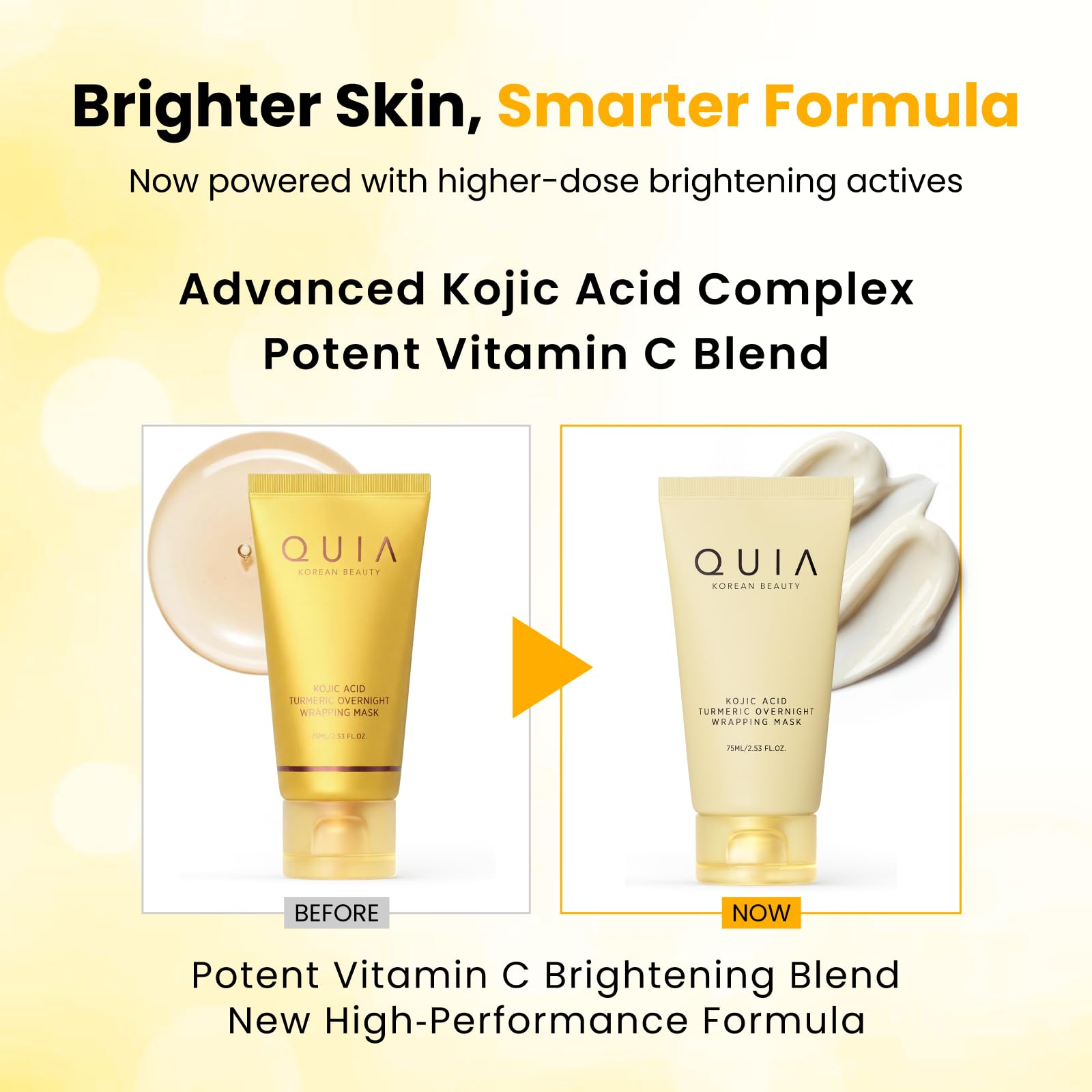 QUIA Turmeric + Kojic Acid Overnight Wrapping Mask – Hydration Mask for Glowing Skin