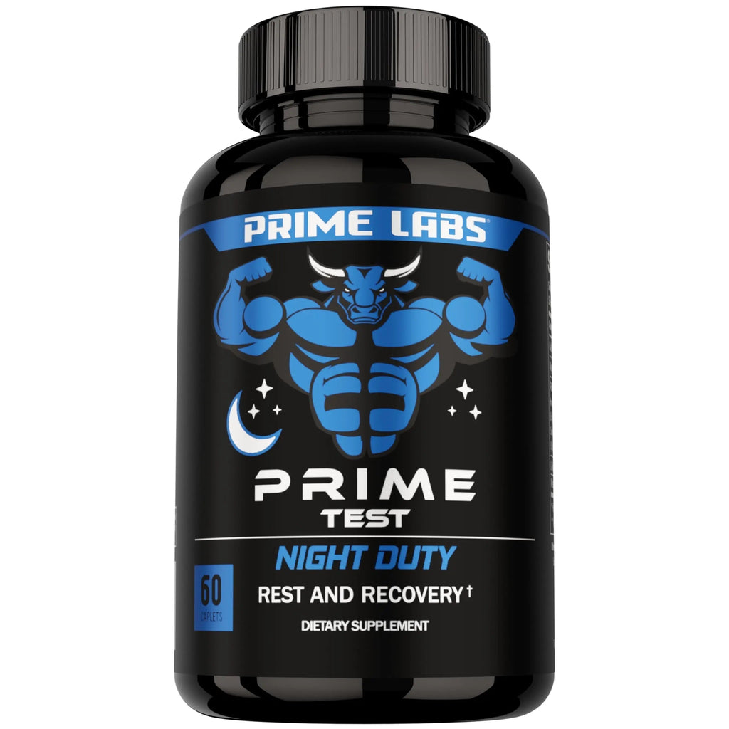 Prime Labs Night Duty - Nighttime Testosterone Booster & Sleep Support - PM Rest & Muscle Recovery Supplements - 60 Count Prime Labs Au supplements
