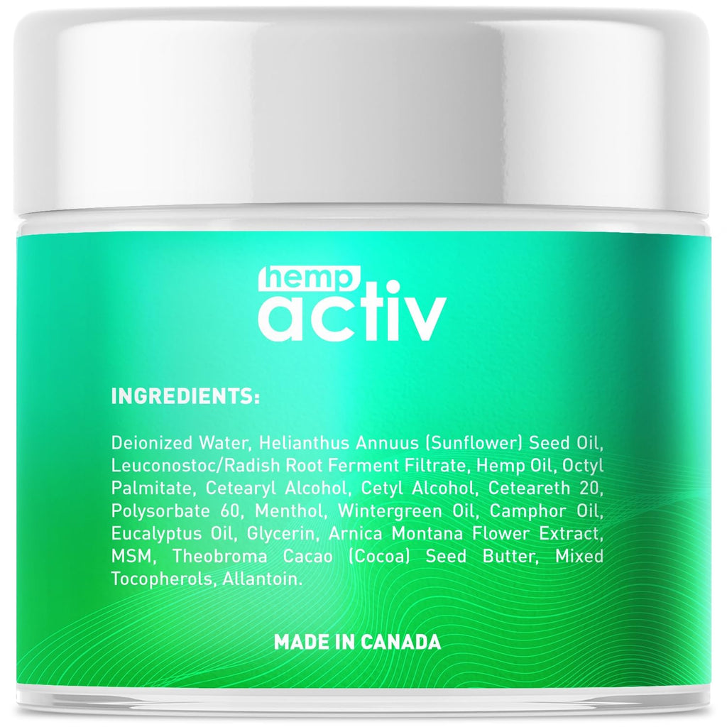 HEMPACTIV Cooling Hemp Cream – Menthol, MSM & Arnica – Fast-Absorbing, Non-Greasy Formula for Muscles & Joints – 4oz Best-Value Size HEMPACTIV Au supplements