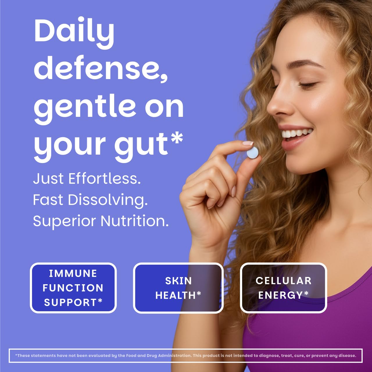 EZ Melts Zinc - Supplement for Immune, Digestive & Skin Health Support - Non-GMO, Vegan & Gluten-Free - Blueberry Blast