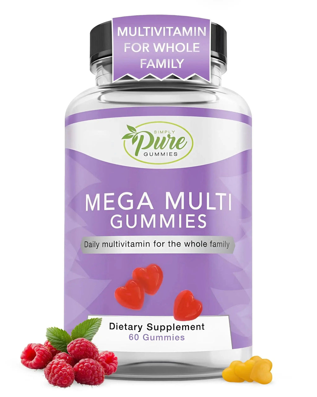 Pure By Nature Mega Multi Gummies, Multivitamin Gummies for Women & Men, Kids Multivitamin Gummies with A, D2, C, E, K, Biotin Pure By Nature Au supplements