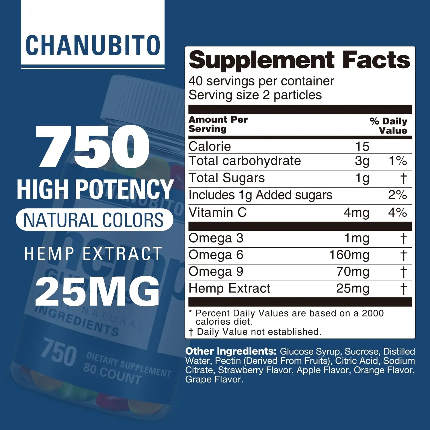 Hemp Gummies Organic High Potency Hemp Supplement - Pain, Sleep, Stress CHANUBITO Au supplements