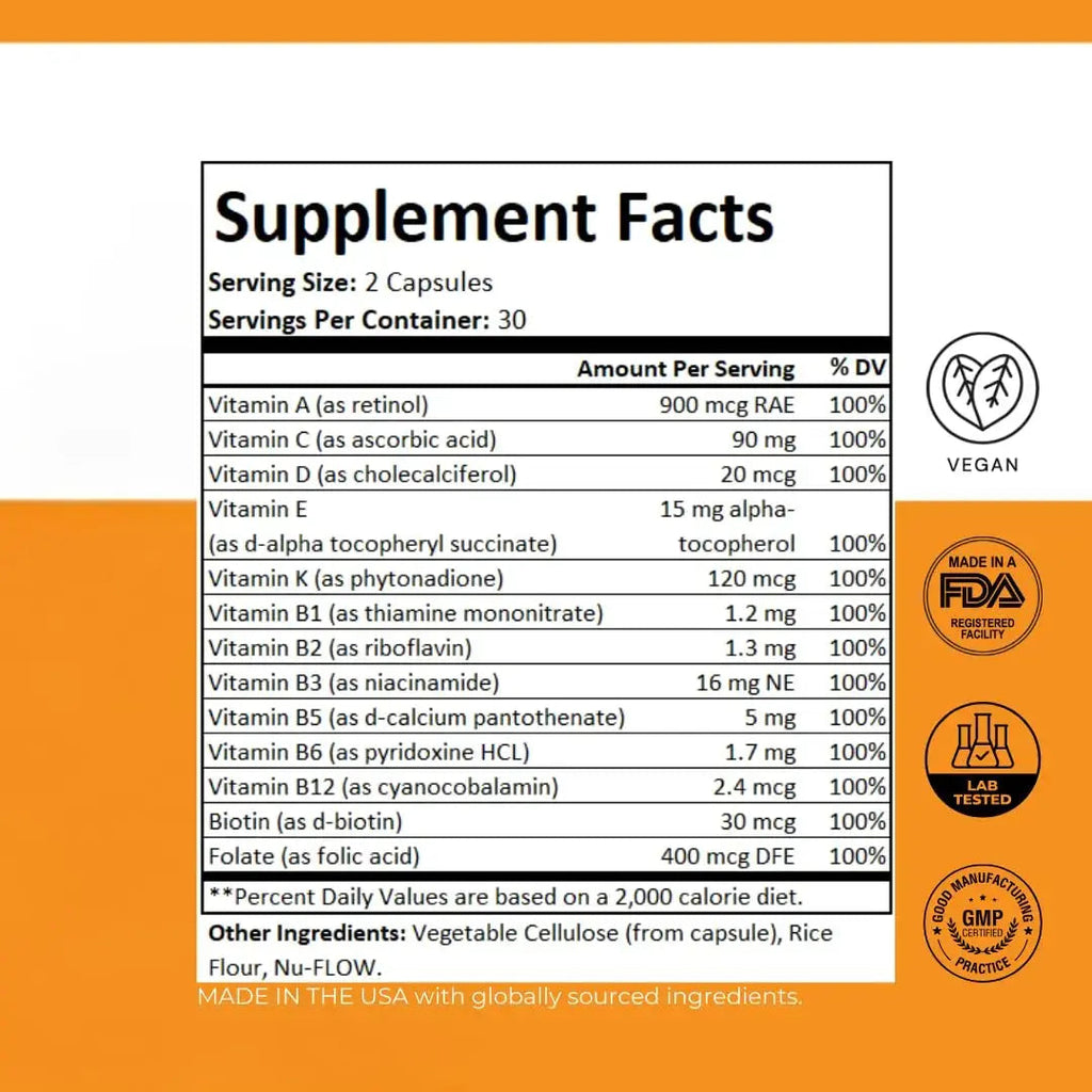 PurePath Non-Toxic Adult Multivitamin - 13 Vitamins - 100% RDA - No Harmful Megadoses - with B6 & B12 PurePath Au supplements