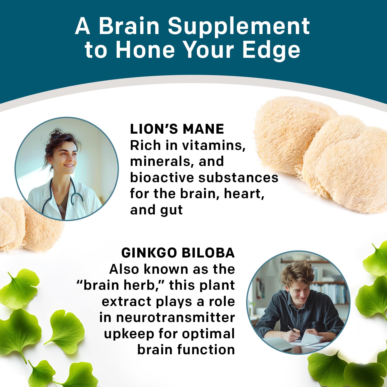 14-in-1 Lions Mane Supplement Capsules - Nootropic Brain Supplement with Ginkgo Biloba for Brain Support, Memory and Focus - Alpha GPC, L Theanine & Choline Supplements with 1300mg Per Serving (60 ct) PrimeMD Au supplements