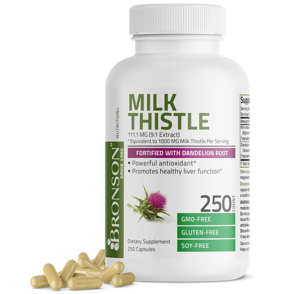 Bronson Milk Thistle Silymarin Marianum & Dandelion Root Liver Health Support Bronson Au supplements