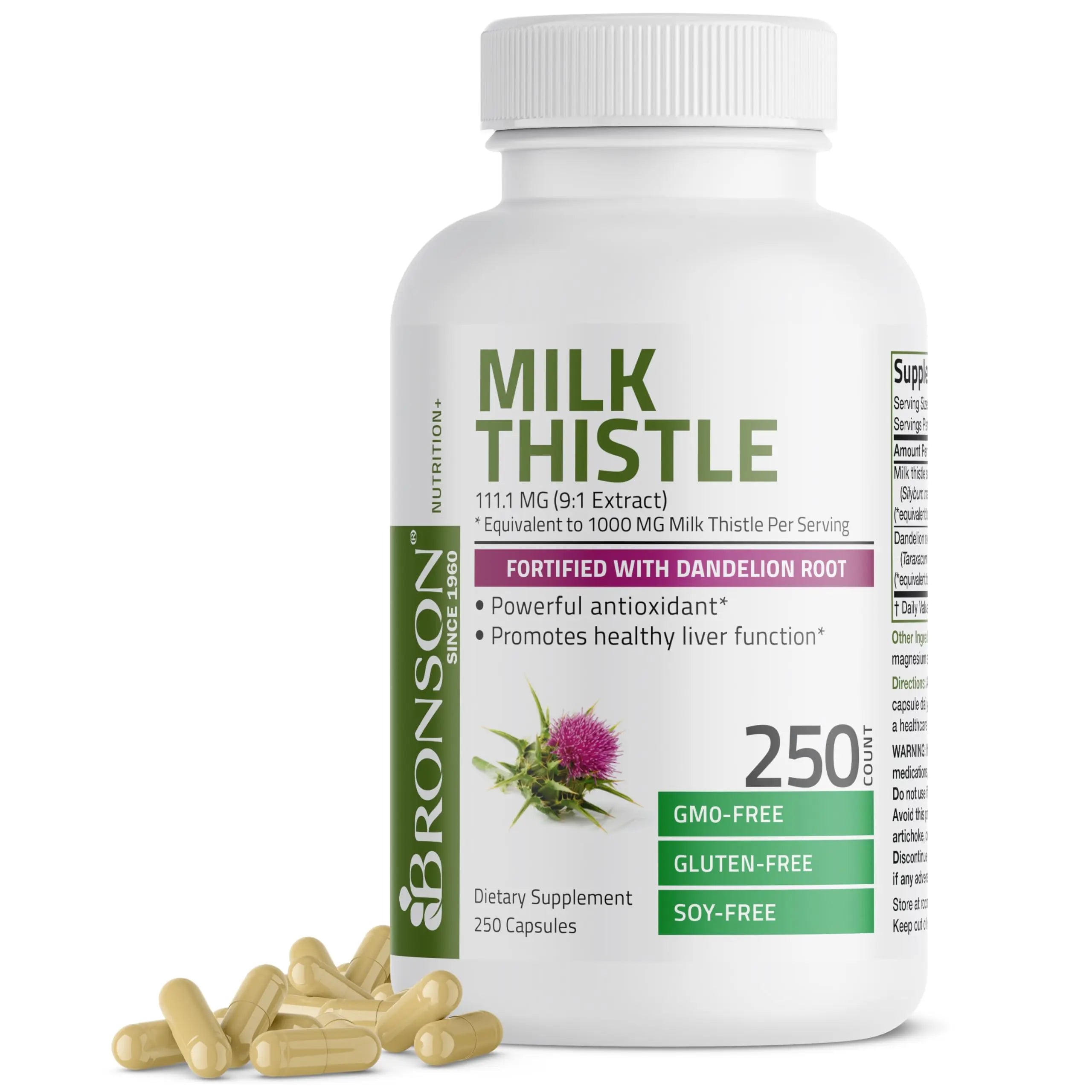 Bronson Milk Thistle Silymarin Marianum & Dandelion Root Liver Health Support Bronson Au supplements