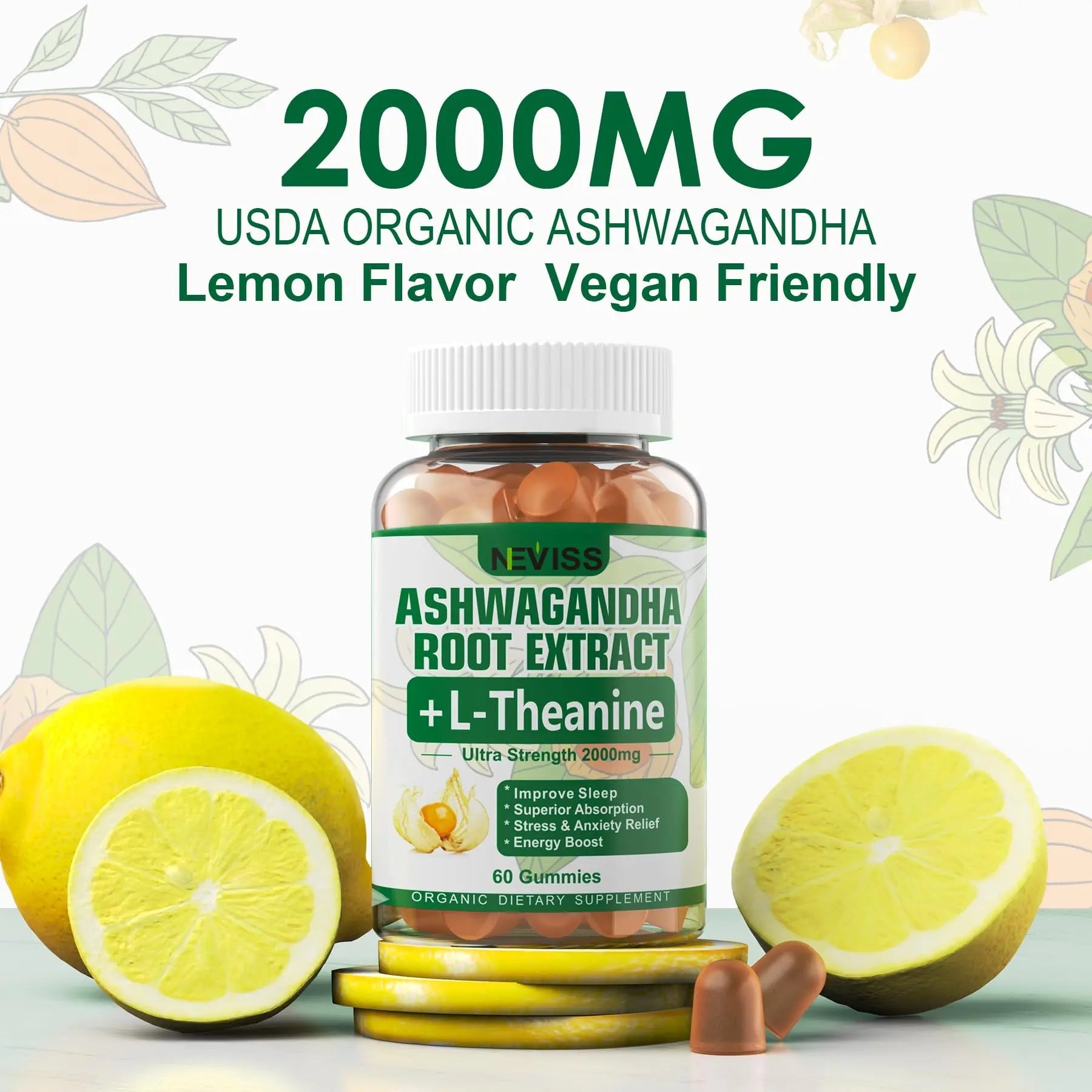 NEVISS Ashwagandha Gummies 2000mg, Feel Refreshed, Plus Proprietary Blend NEVISS Au supplements