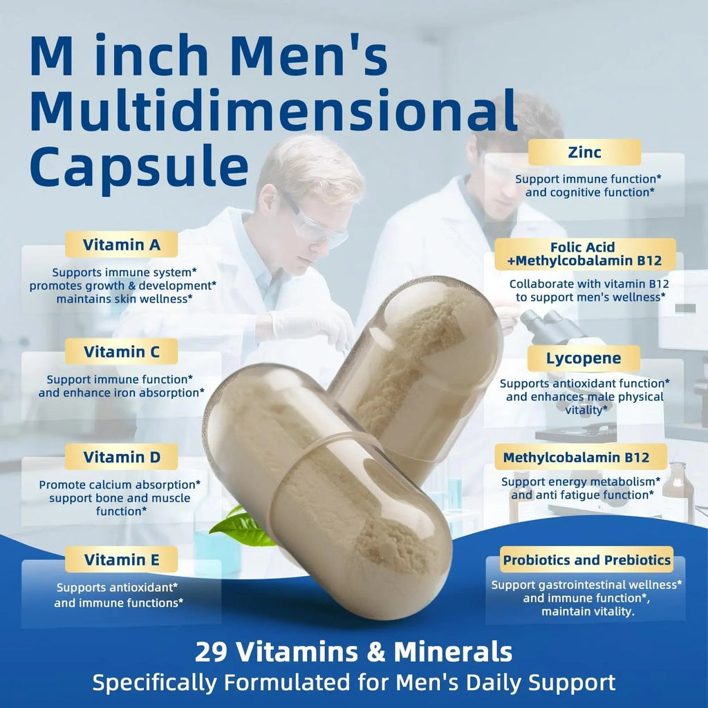 Multivitamin for Men - Methylated Multivitamin Supports Energy & Metabolism, Liver & Digestive*, Daily Men's Vitamins M inch Au supplements