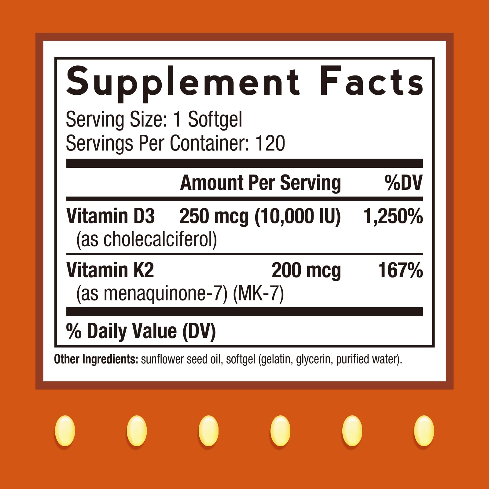 Doctor's Recipes Vitamin D3 K2, 10,000 IU, 200 mcg, MK-7, Strong Bone Density, Teeth, Immune, Heart Support, Energy, Calcium Absorption,