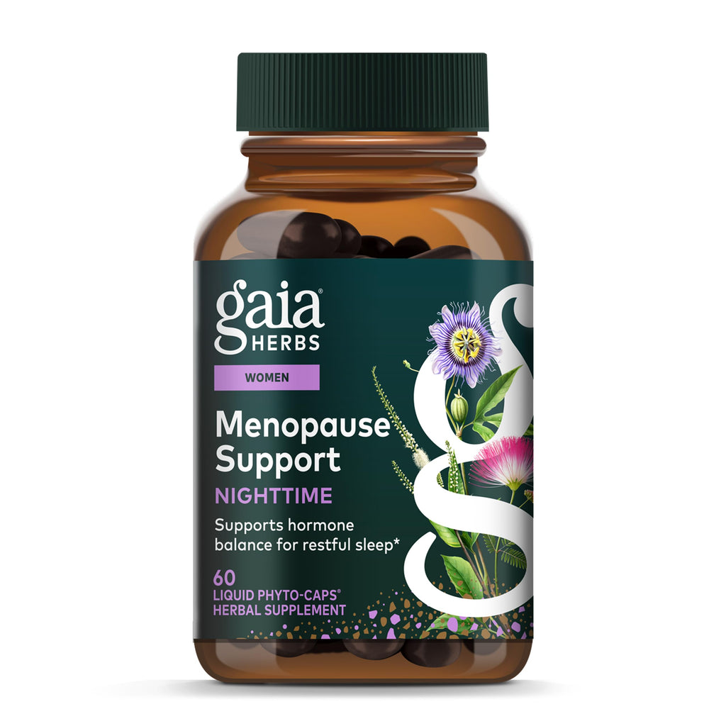 Gaia Herbs Menopause Support Nighttime - Menopause Supplement for Women* - with Black Cohosh, Mimosa, Passionflower & St. John's Wort - 60 Vegan Liquid Phyto-Caps (30 Servings) Gaia Herbs Au supplements