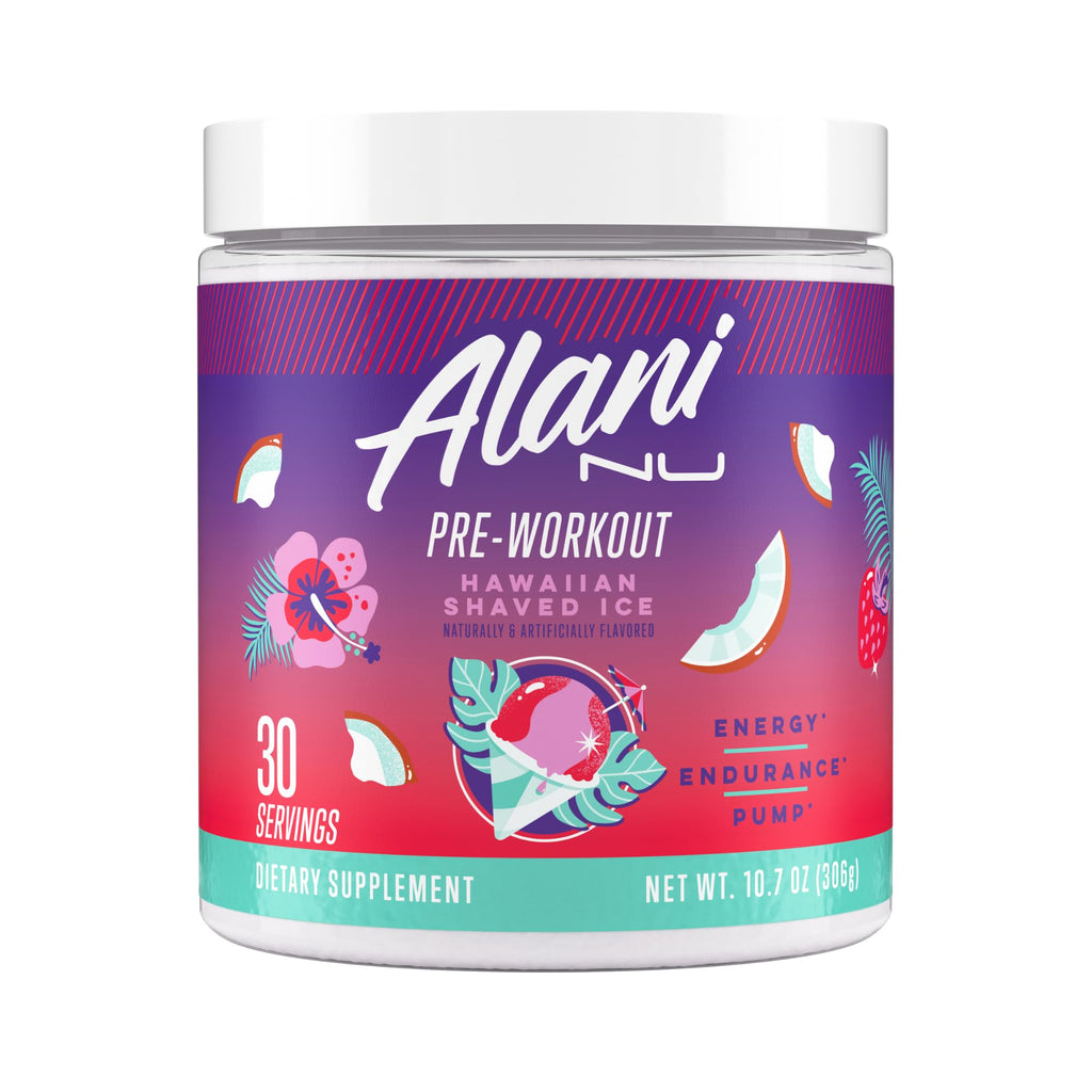 Alani Nu Pre Workout Powder Hawaiian Shaved ICE, Amino Energy Boost, Endurance Supplement, Sugar Free, 200mg Caffeine